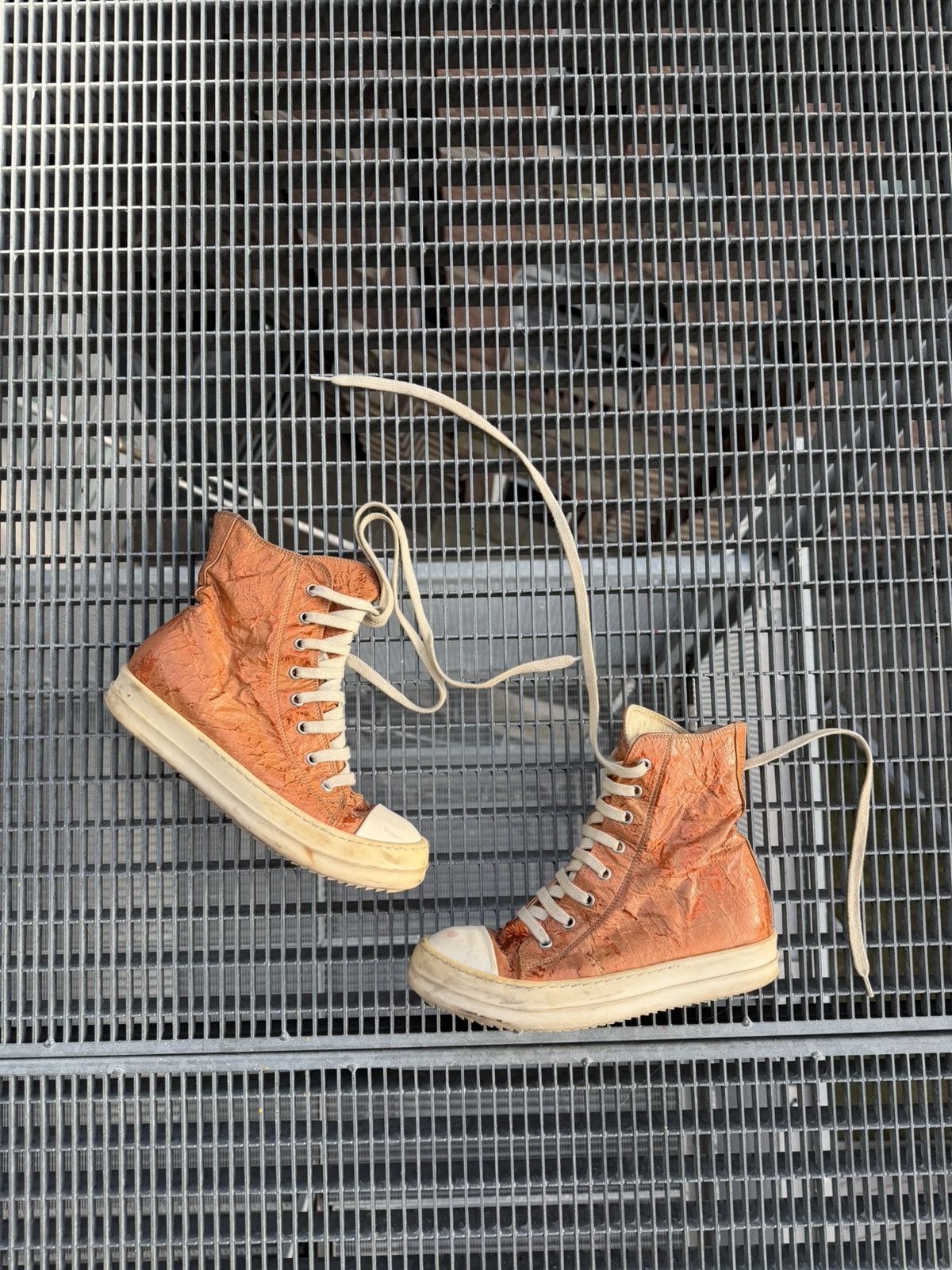 Rick Owens Drkshdw Rick Owens Drkshdw Papaya Foil Ramones Size US 6.5 / IT 36.5 - 1 Thumbnail