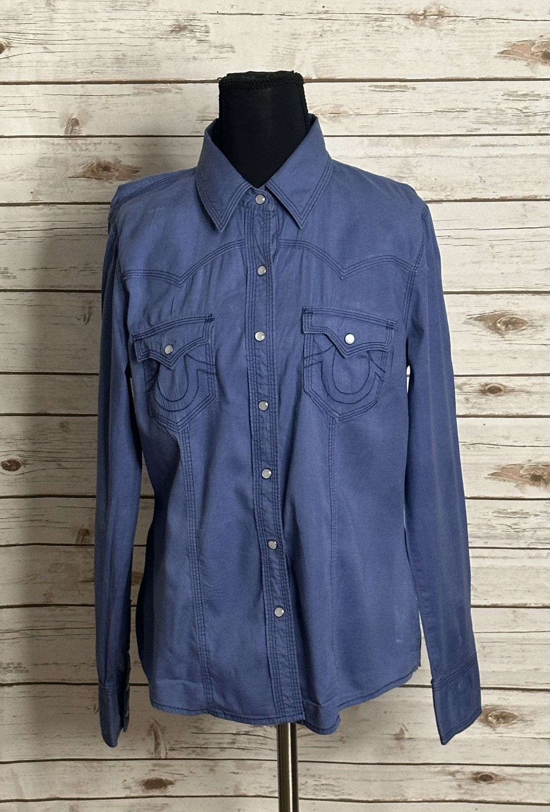 True Religion True Religion blue Western long sleeve button-up shirt Size S / US 4 / IT 40 - 1 Thumbnail