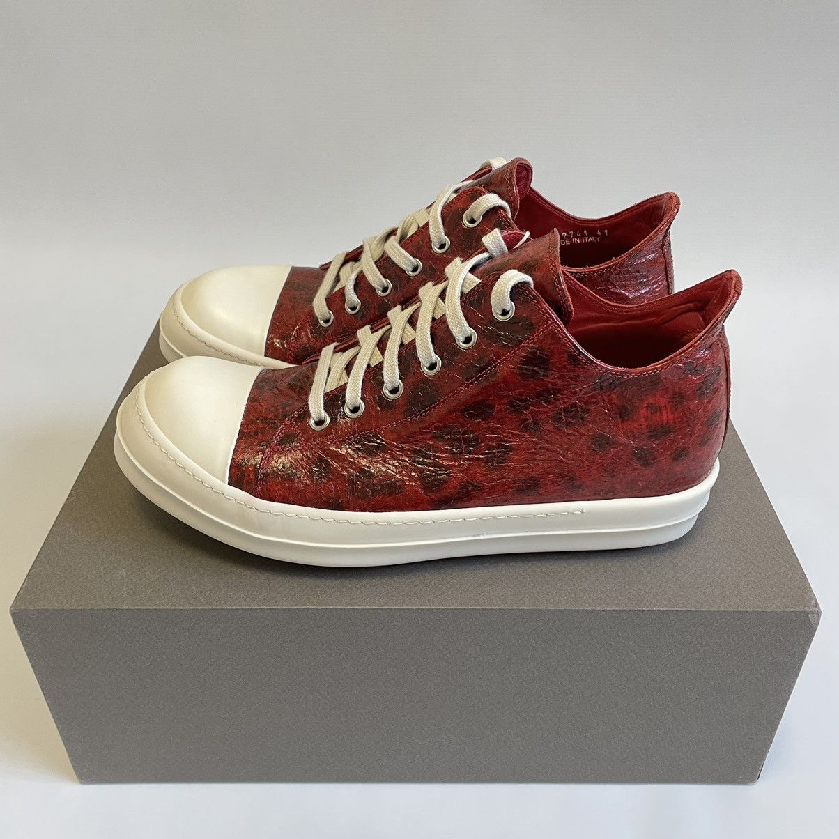 Rick Owens S/S 17 Red Wolf Fish Leather Ramones Sneakers Size US 8 / EU 41 - 17 Thumbnail