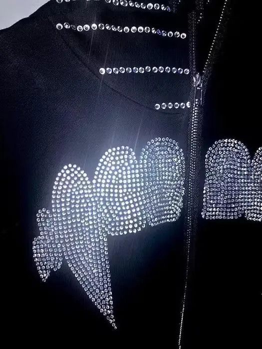 Japanese Brand × Vintage Rhinestone Teeth Full Zip y2k Hoodie Size US L / EU 52-54 / 3 - 4 Thumbnail