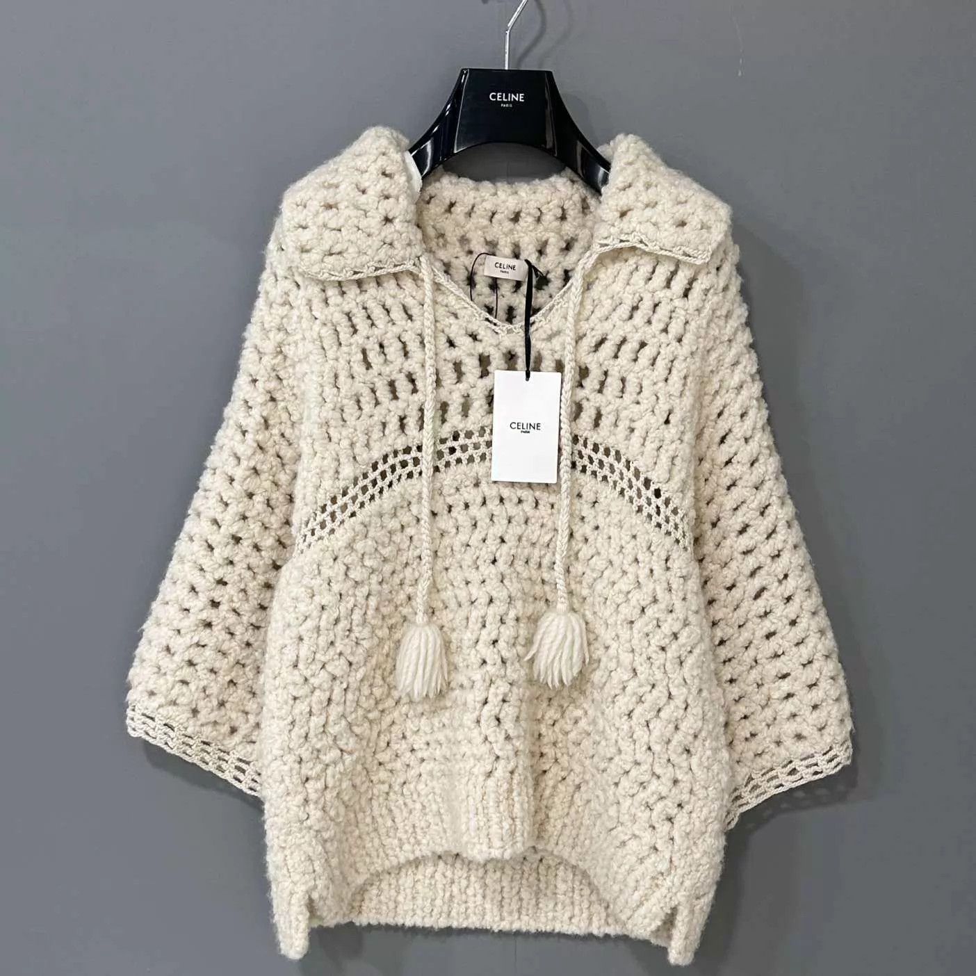 Celine Celine Tassel Lace-Up Knit Top XS Size XS / US 0-2 / IT 36-38 - 1 Thumbnail