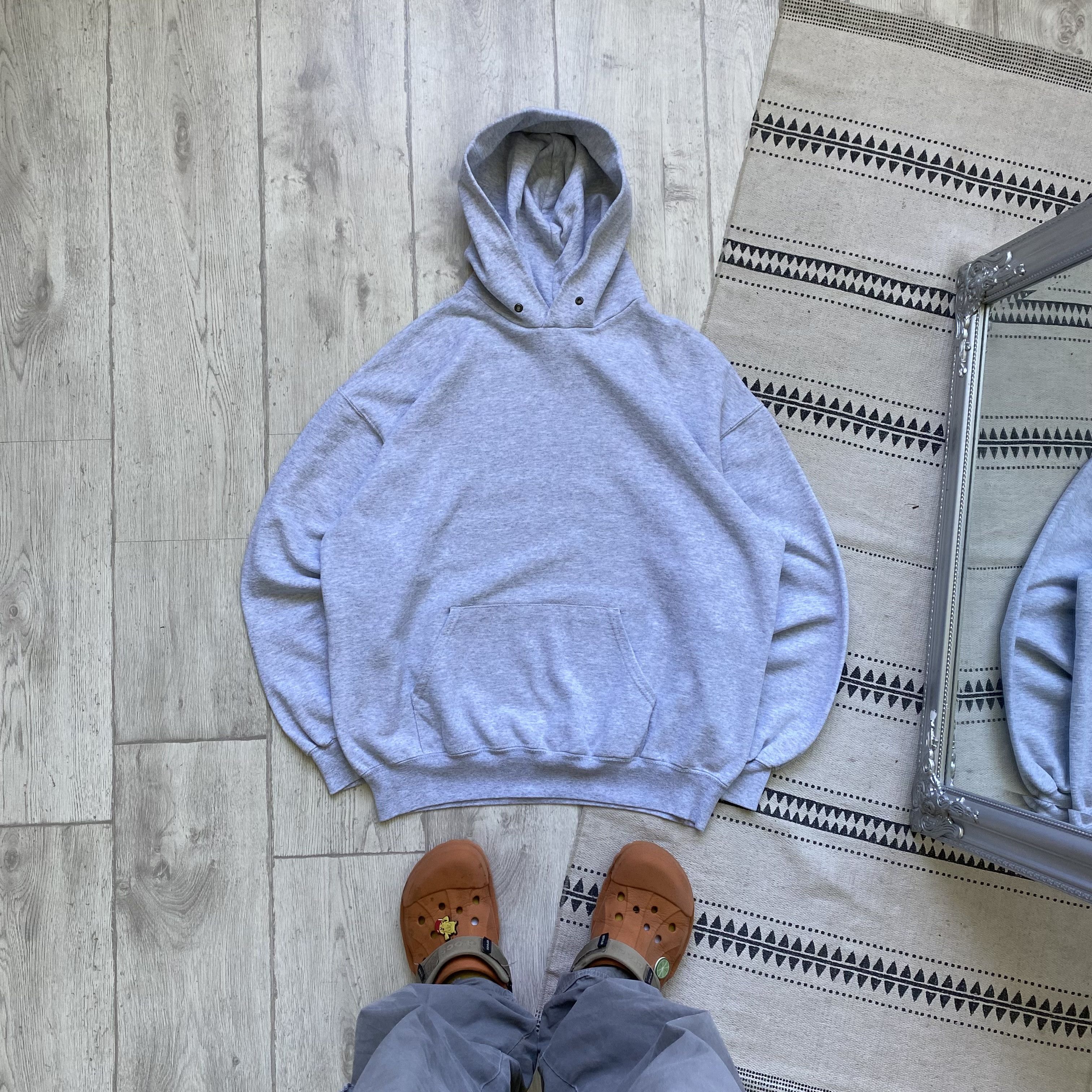 Fruit Of The Loom 🍇 Vintage FOTL blank hoodie Gray Russell Athletic style Size US L / EU 52-54 / 3 - 2 Thumbnail