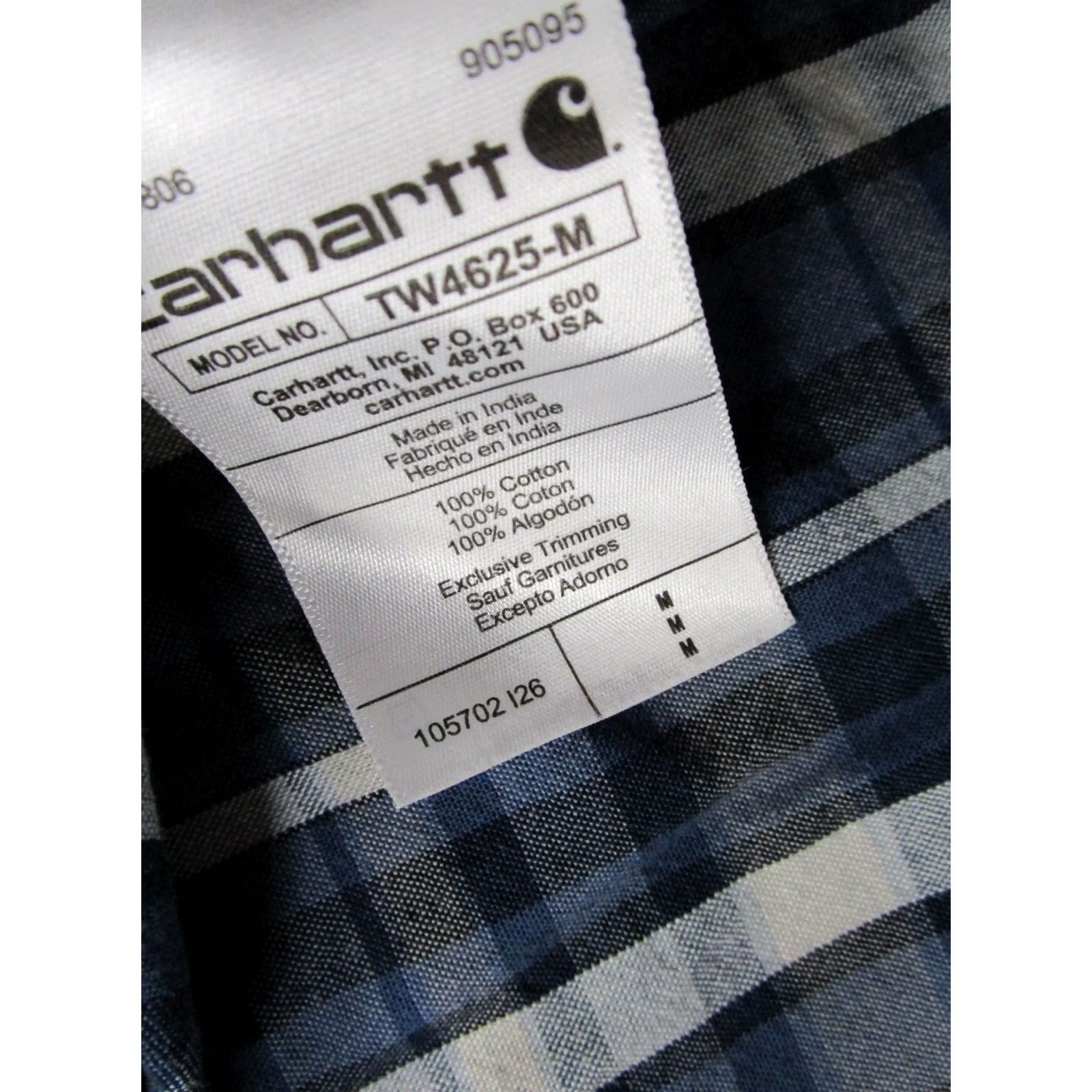 Carhartt Carhartt Mens Short Sleeve Shirt Blue Plaid Button-Up 100% Cotton Size M Loose Fit Workwear Shirt Size US M / EU 48-50 / 2 - 3 Thumbnail