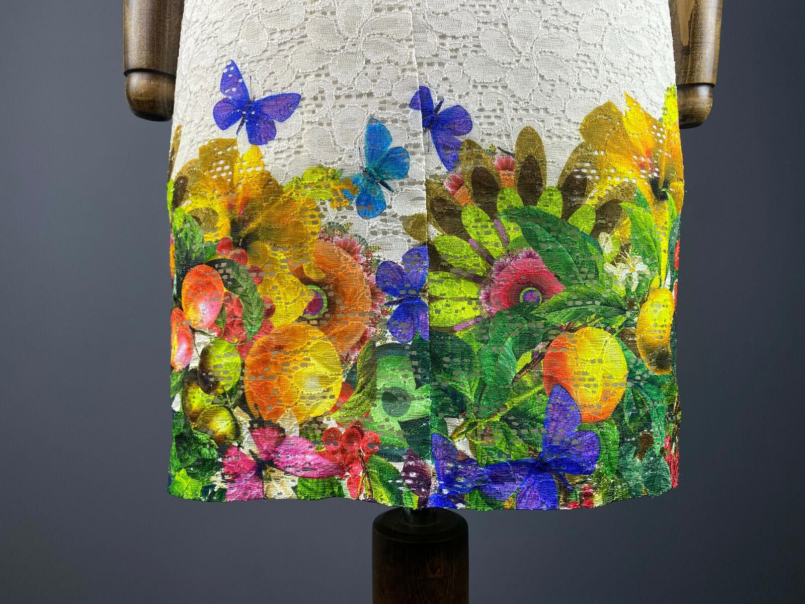 Desigual Desigual White Floral Mesh Lace Bodycon Tank Dress Size 38 Size M / US 6-8 / IT 42-44 - 7 Thumbnail