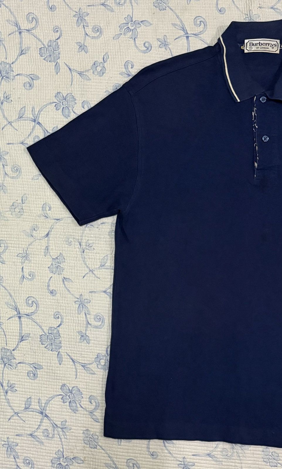 Burberry Burberrys Vintage Golf Polo Shirt Navy Valencia 90s Size US M / EU 48-50 / 2 - 2 Thumbnail