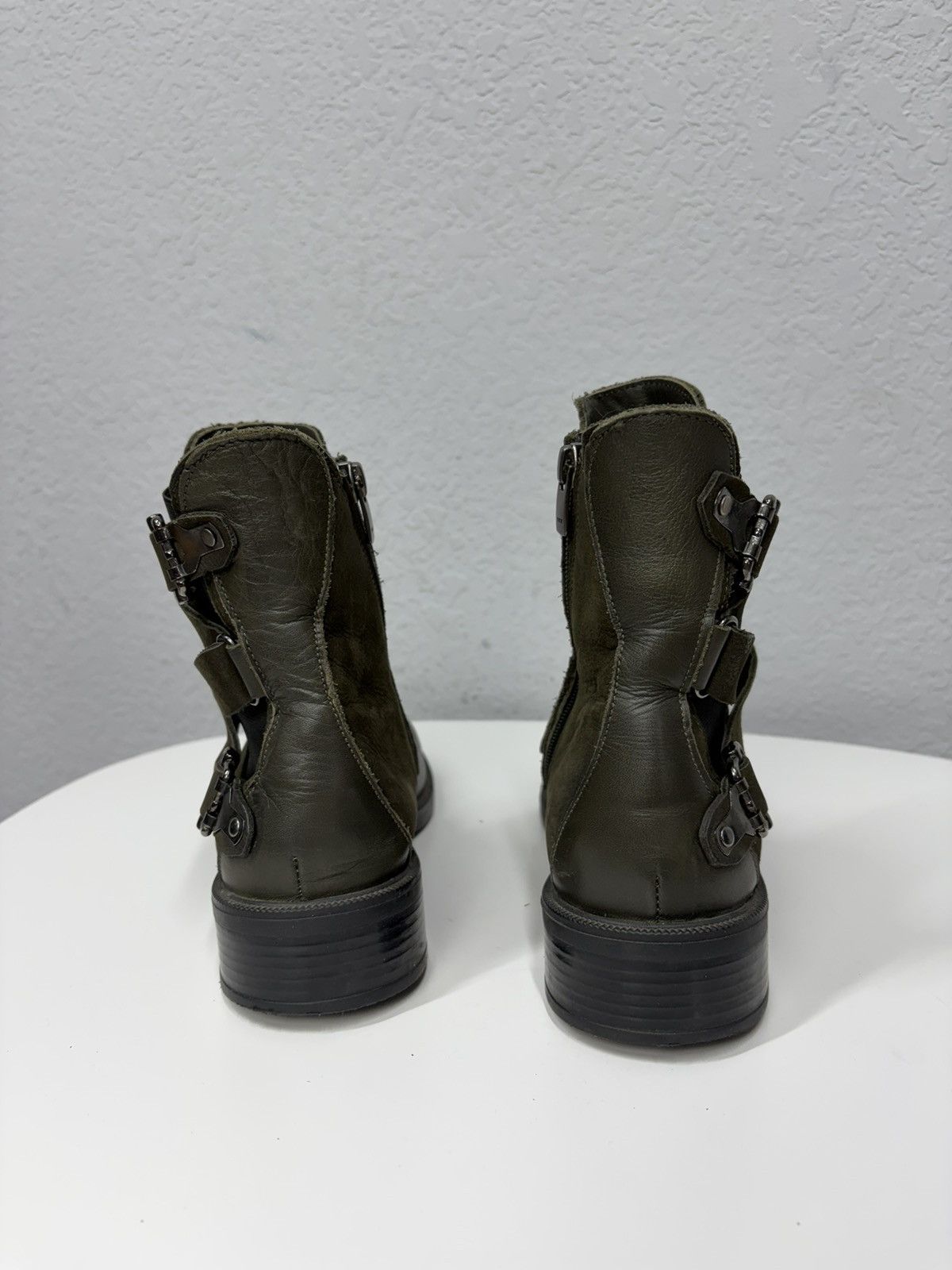 If Six Was Nine Vintage Italian AS98 Rick Owens Style Leather Biker Boots Size US 8 / EU 41 - 10 Thumbnail