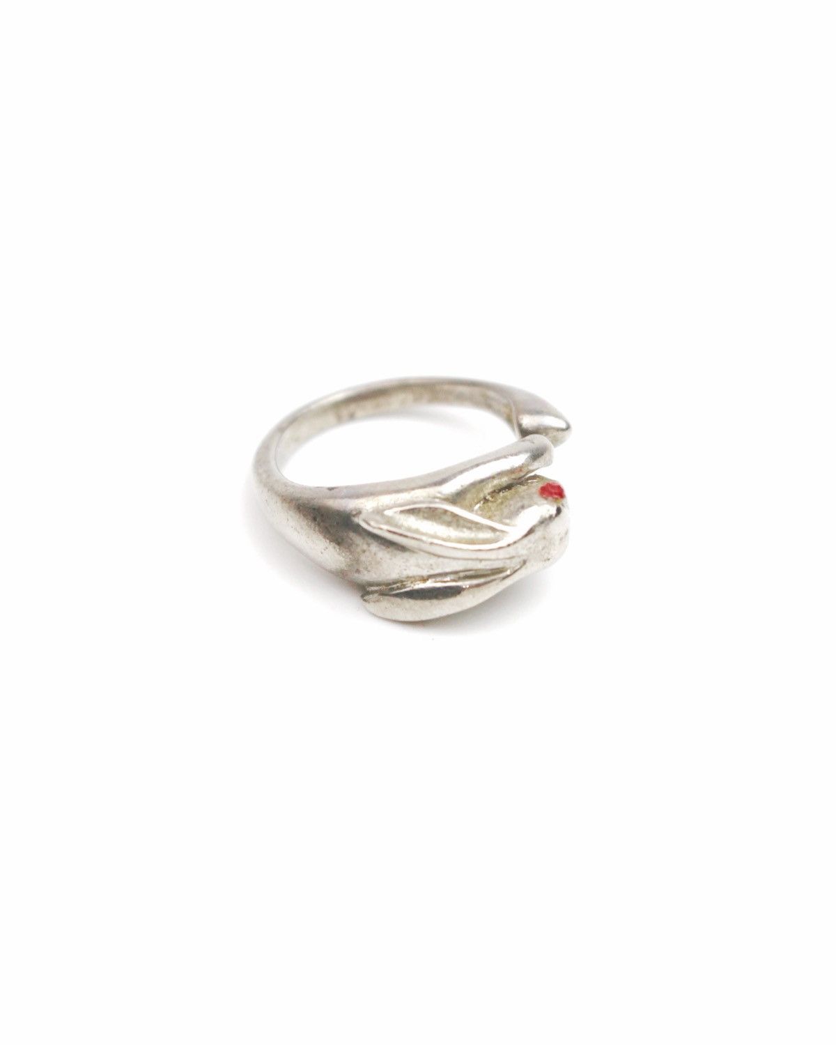 Vintage 2000S JAPANESE MADE SILVER-TONE RED EYE RABBIT RING Size ONE SIZE - 2 Thumbnail