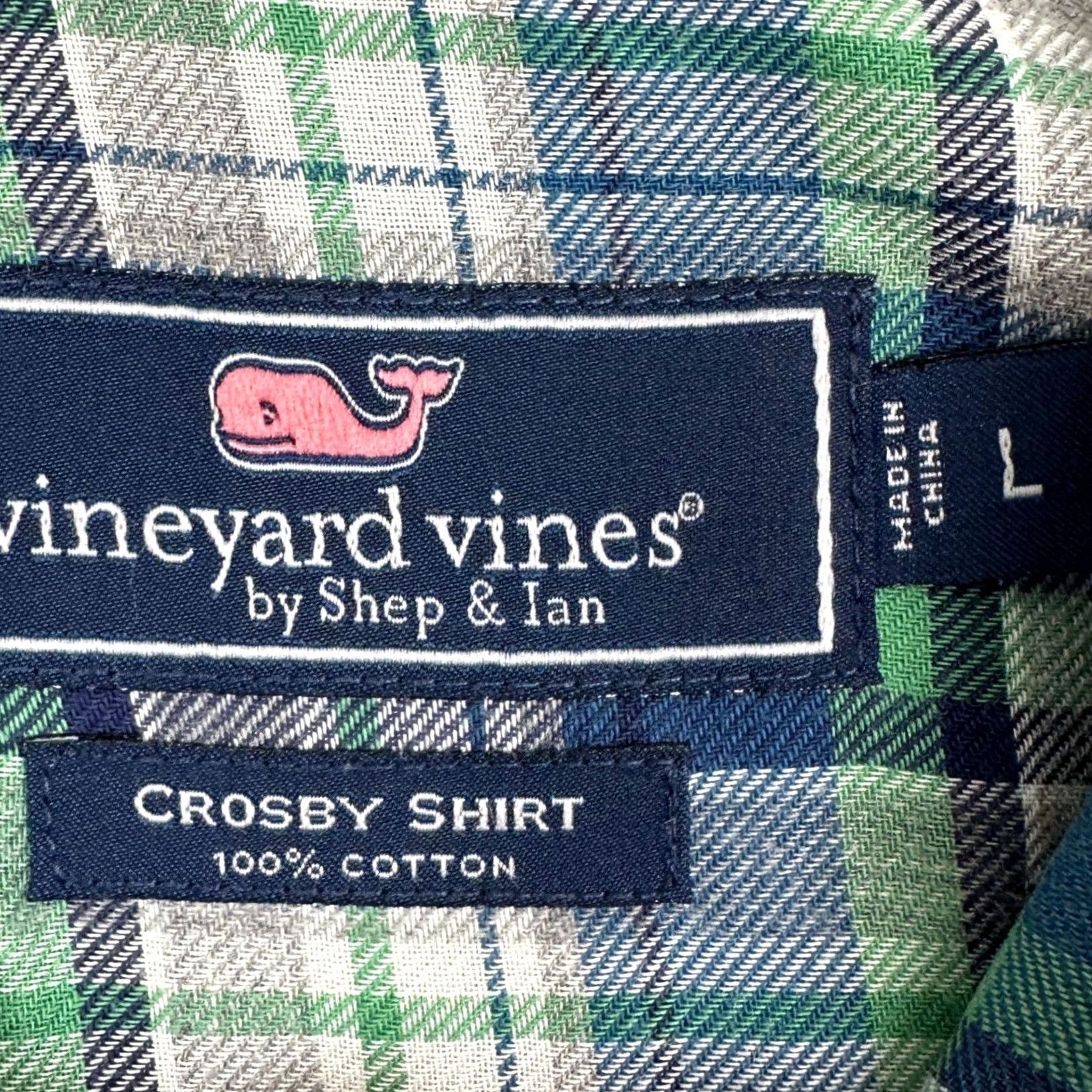 Vineyard Vines Vineyard Vines Crosby Button Down Plaid Shirt Mens Large Blue Green Long Sleeve Size US L / EU 52-54 / 3 - 4 Thumbnail