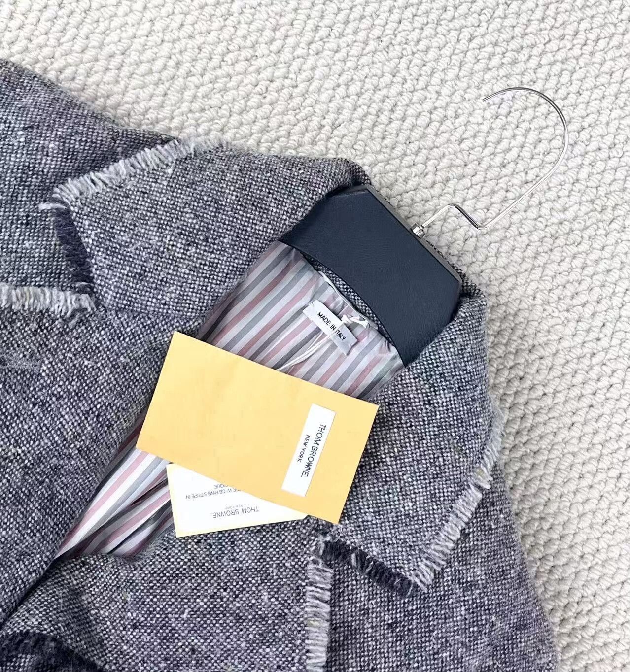 Thom Browne Thom Browne Gray Striped Long Down Coat Size US XS / EU 42 / 0 - 3 Thumbnail