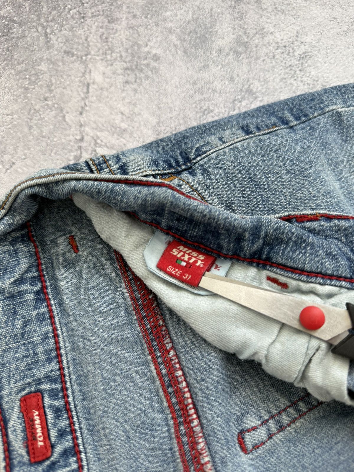 Miss Sixty Miss Sixty Flared Jeans Low Rise Avant Garde Denim Pants Y2K Size 31" - 23 Thumbnail