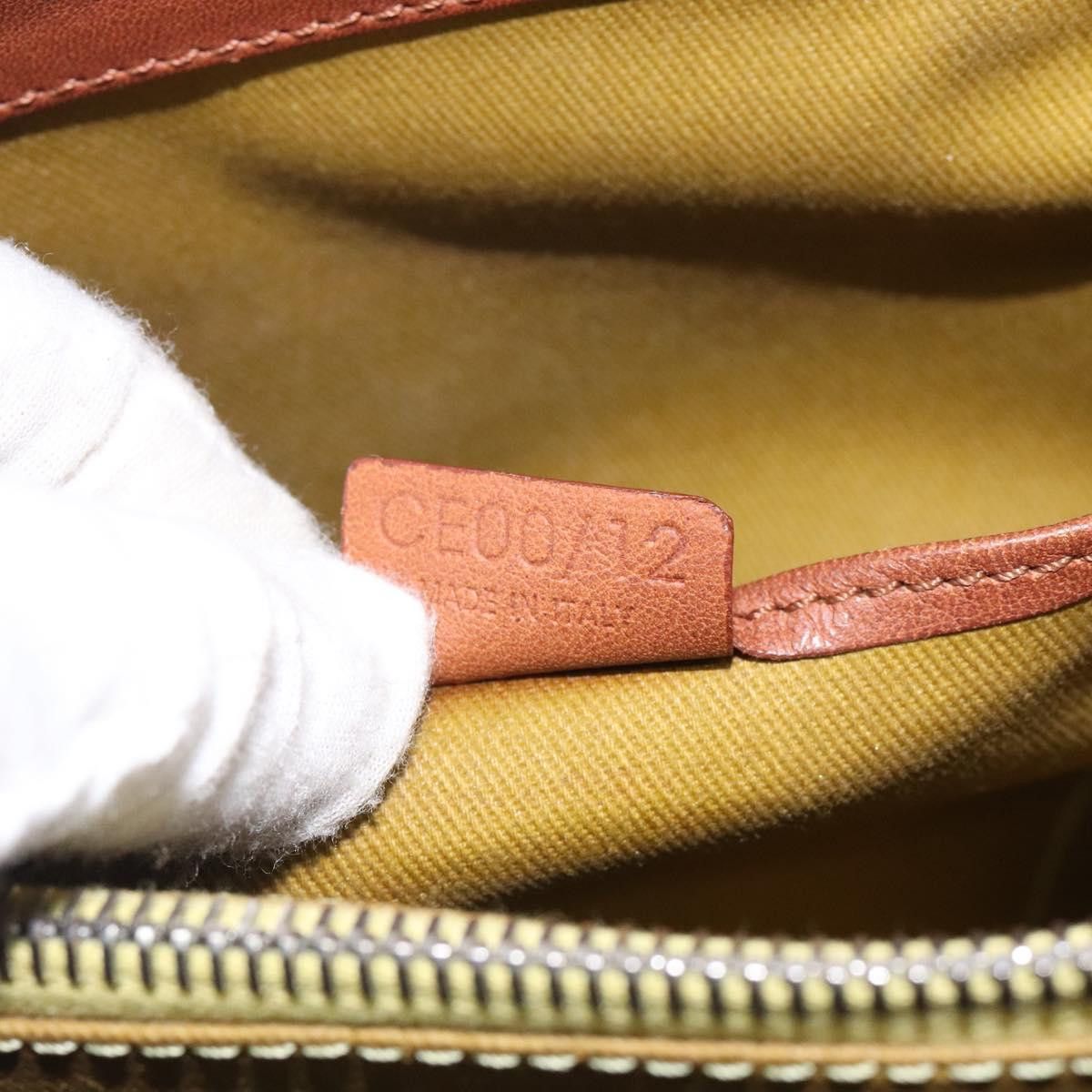 Celine CELINE C Macadam Canvas Hand Bag Suede Green Gold Size ONE SIZE - 13 Thumbnail