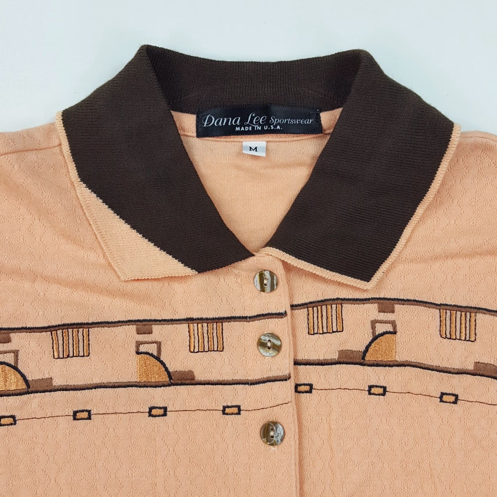 Vintage VINTAGE Dana Lee Polo Shirt Tennis Golf Collared Embroidered Medium M pink 80s 90s Retro Sports Casual Womens Size M / US 6-8 / IT 42-44 - 3 Thumbnail