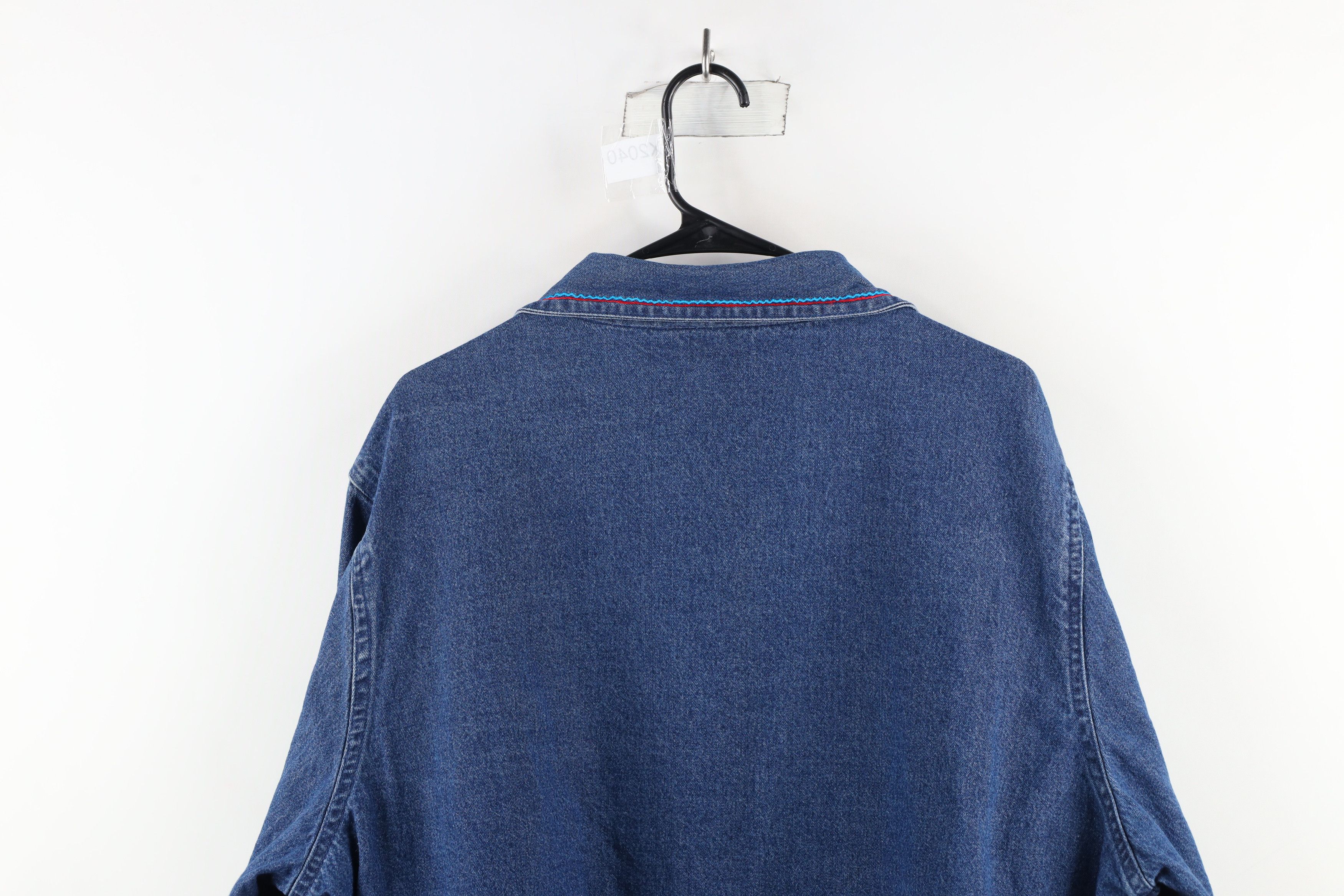 Vintage Vintage 90s Streetwear Patchwork Denim Jean Button Jacket Size XXL / US 16-18 / IT 52-54 - 10 Thumbnail