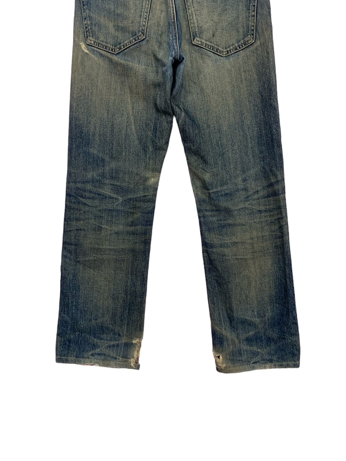 Japanese Brand Mud Wash Y2K Tokyo Distressed Regular Straight Denim (AD24) Size US 31 - 8 Thumbnail