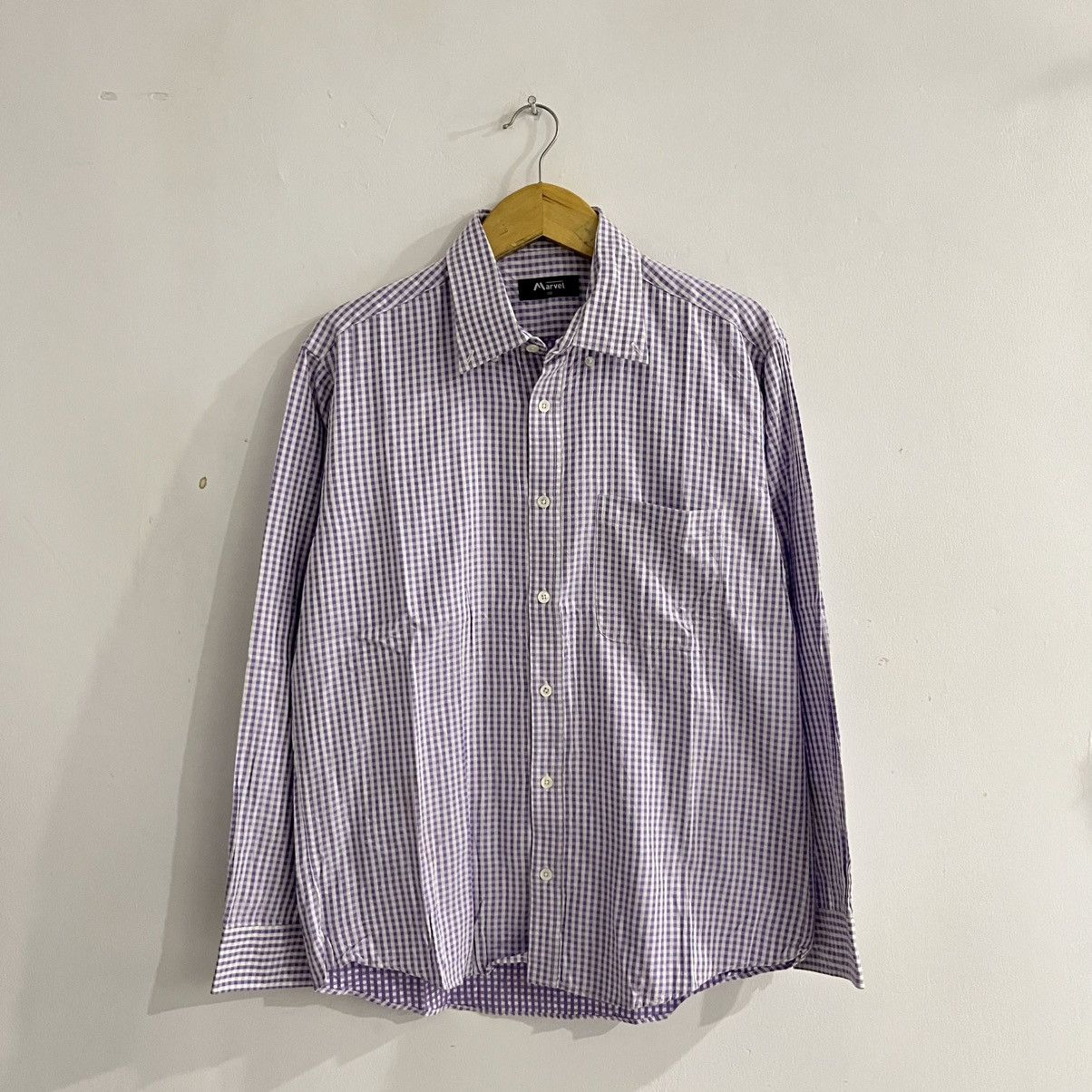 Japanese Brand marvel - gingham check button up shirt Size US L / EU 52-54 / 3 - 1 Thumbnail