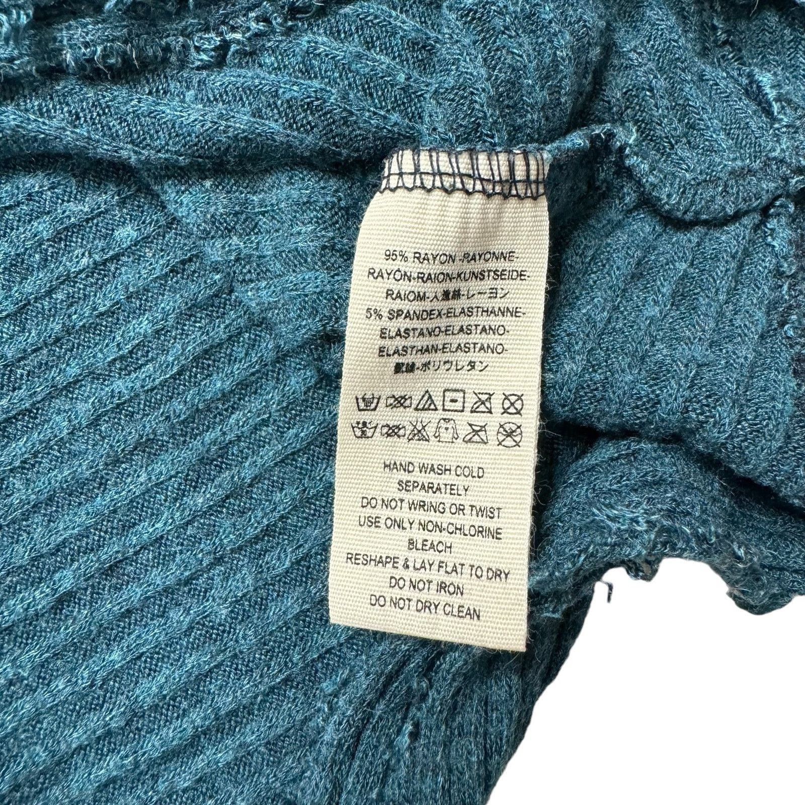 Free People WE THE FREE People Lover Rib Teal Blue Split Long Top XS Size XS / US 0-2 / IT 36-38 - 7 Thumbnail
