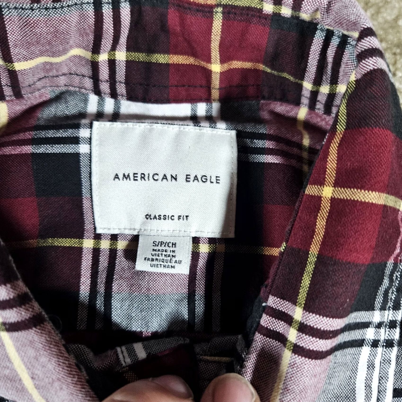 American Eagle Outfitters American Eagle Shirt Men S/P Prep Fit Red Flannel Plaid Button-Up Button 100%Cotton Casual Size US S / EU 44-46 / 1 - 3 Thumbnail