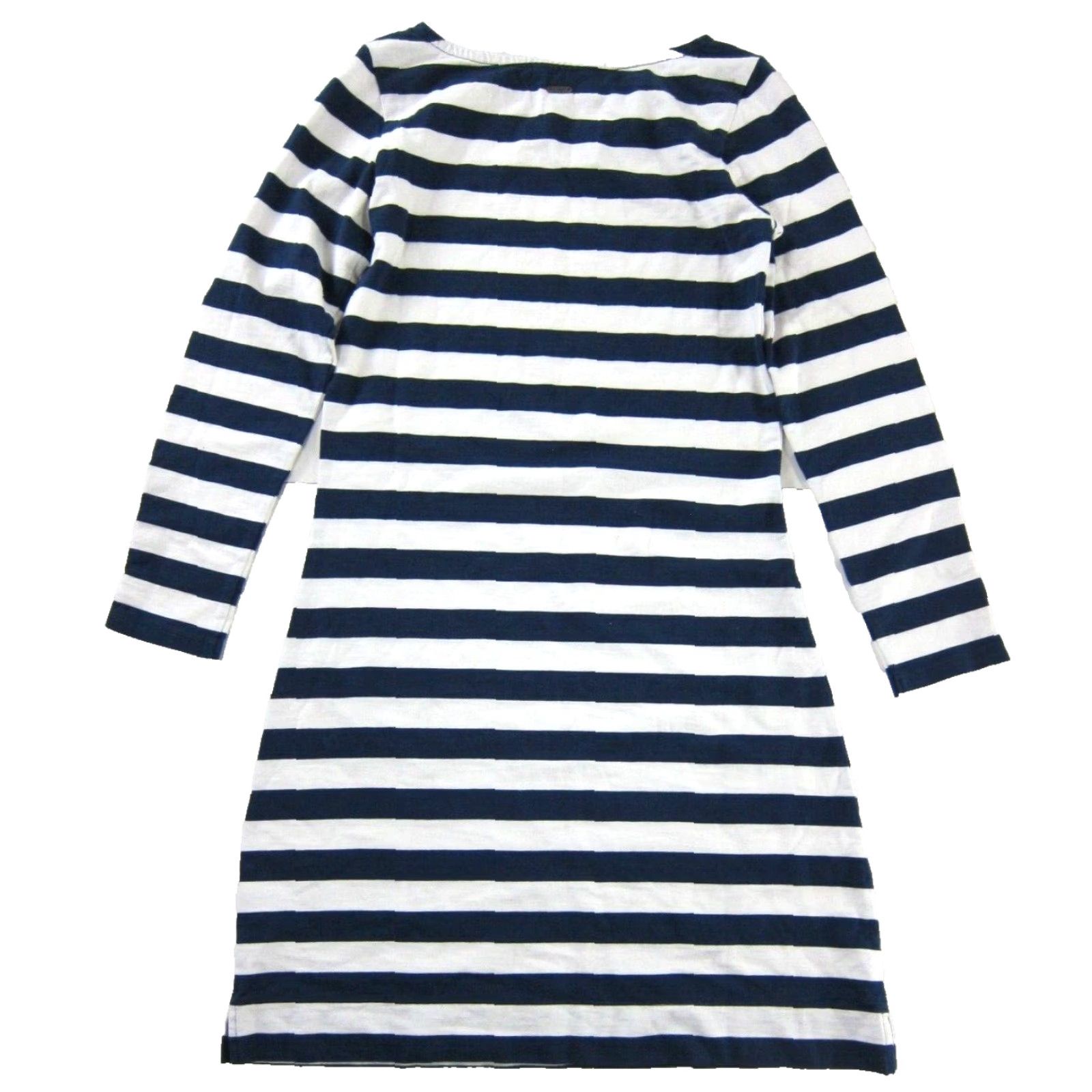 Vintage Hatley Navy Blue White Stripe Cotton Stretch Long Sleeve Midi Shirt Dress XS Size XS / US 0-2 / IT 36-38 - 2 Thumbnail
