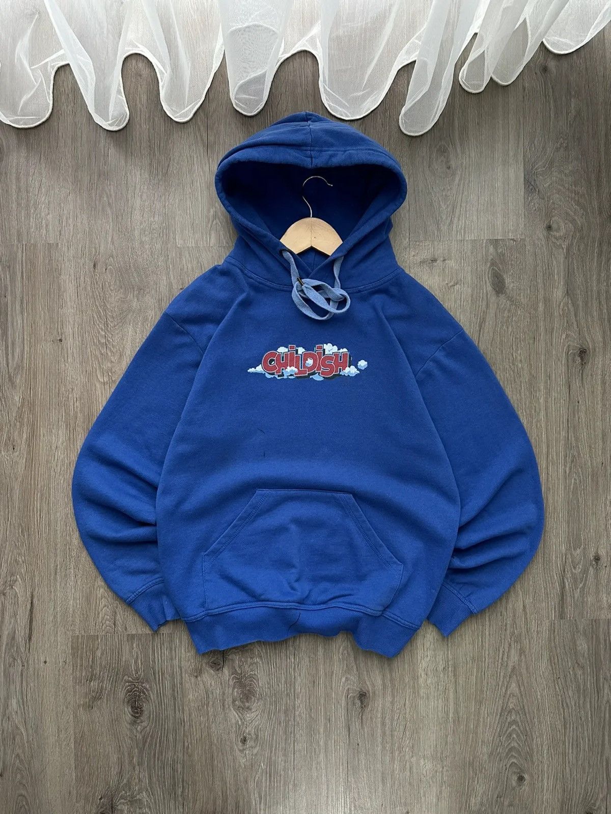 Vintage TGF Childish Theme Park Blue Hoodie