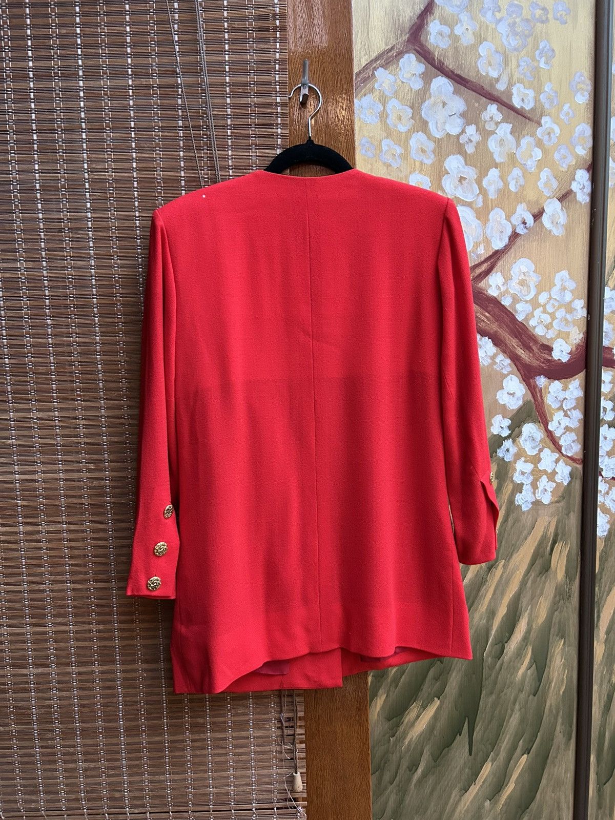Yves Saint Laurent 70s Yves Saint Laurent Rive Gauche Red Blazer Gold Buttons Size S / US 4 / IT 40 - 2 Thumbnail