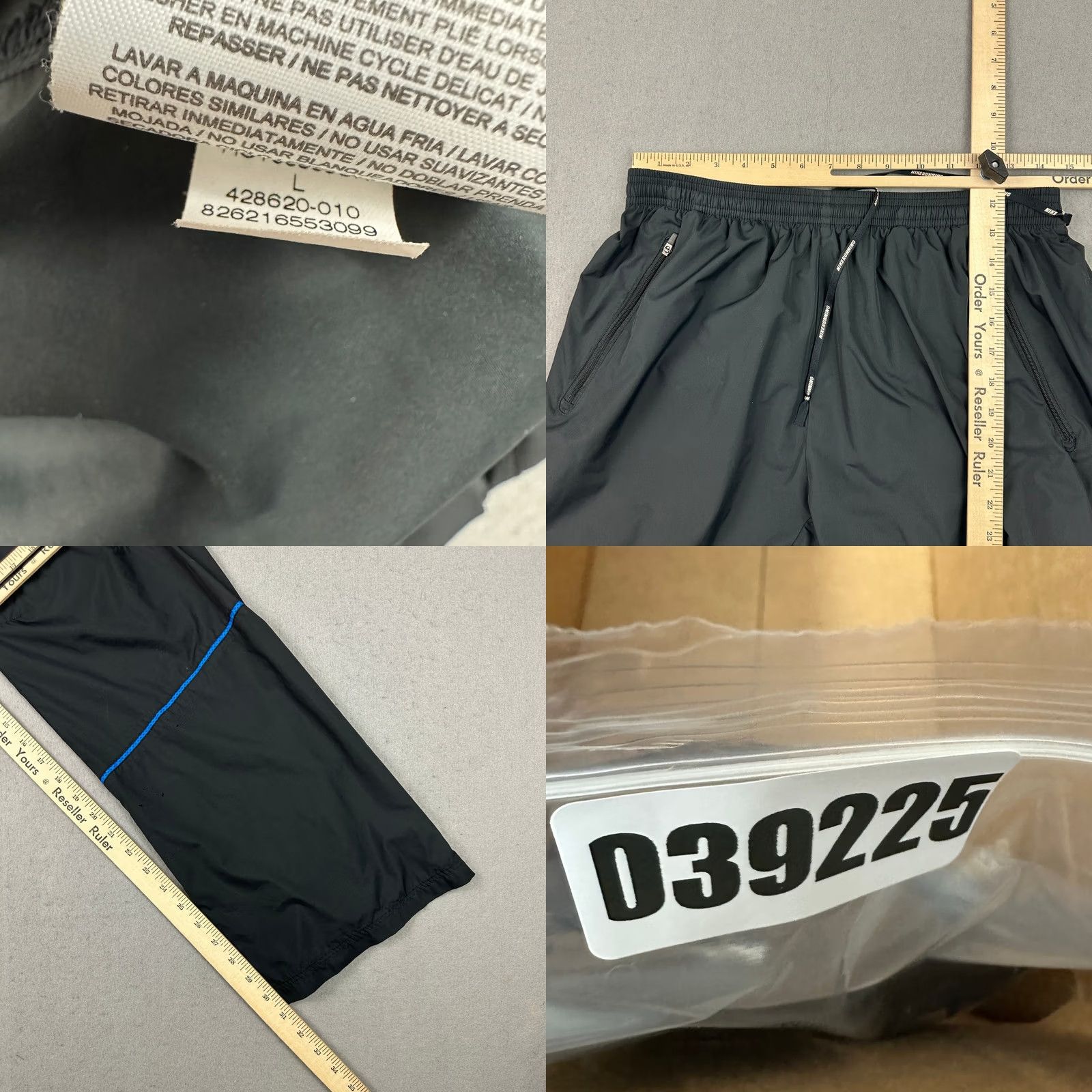 Nike Nike Pants Men L Black Solid Elastic Waist Drawstring Pockets Track Size US 33 - 8 Thumbnail