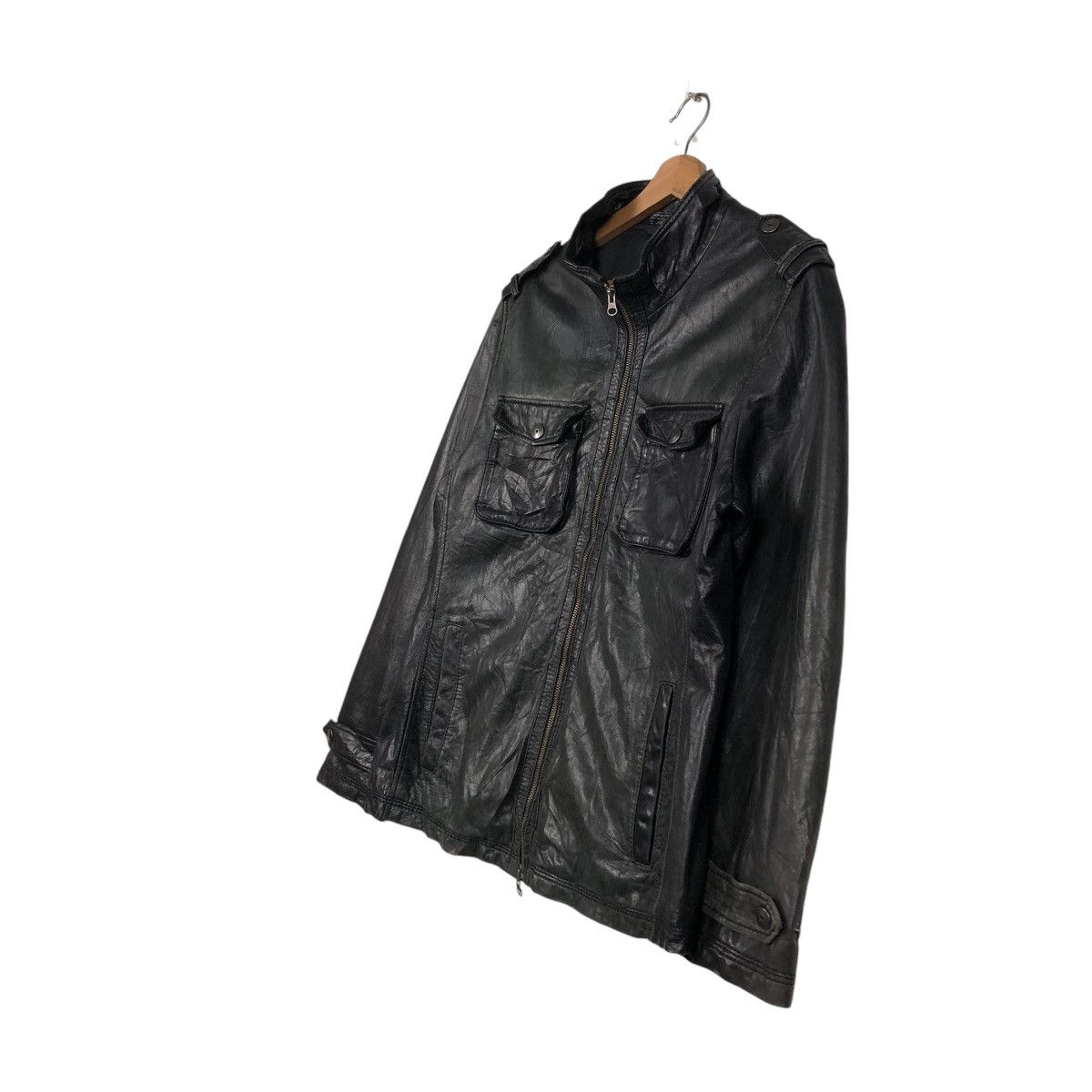 Issey Miyake 🔥VINTAGE BIKER LEATHER JACKET ON BOARD ISSEY MIYAKE Size US L / EU 52-54 / 3 - 4 Thumbnail
