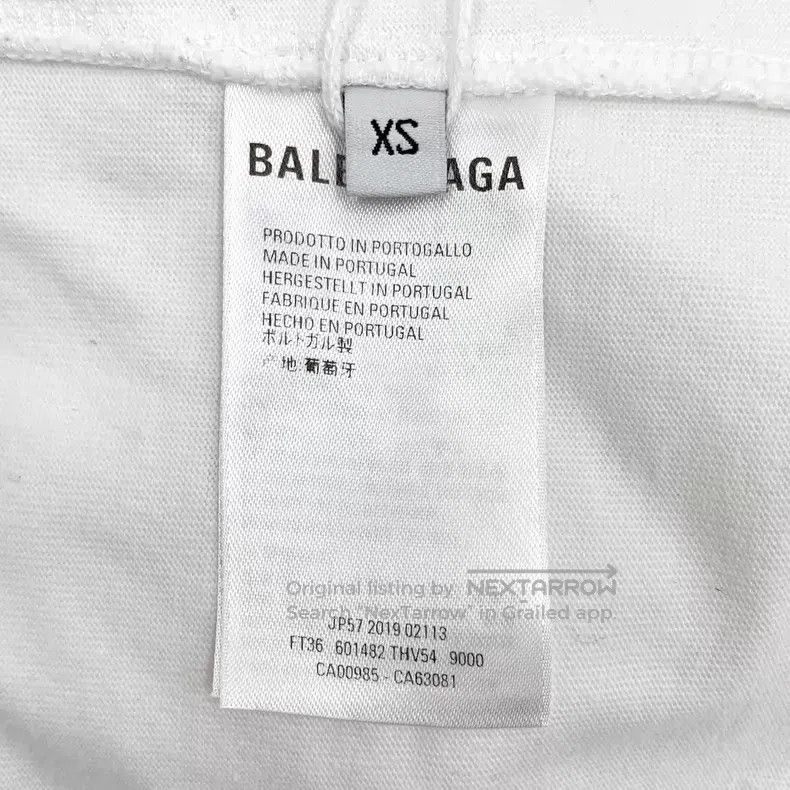 Balenciaga Balenciaga White Cotton Round Neck Short Sleeve T-Shirt Size US XS / EU 42 / 0 - 7 Thumbnail