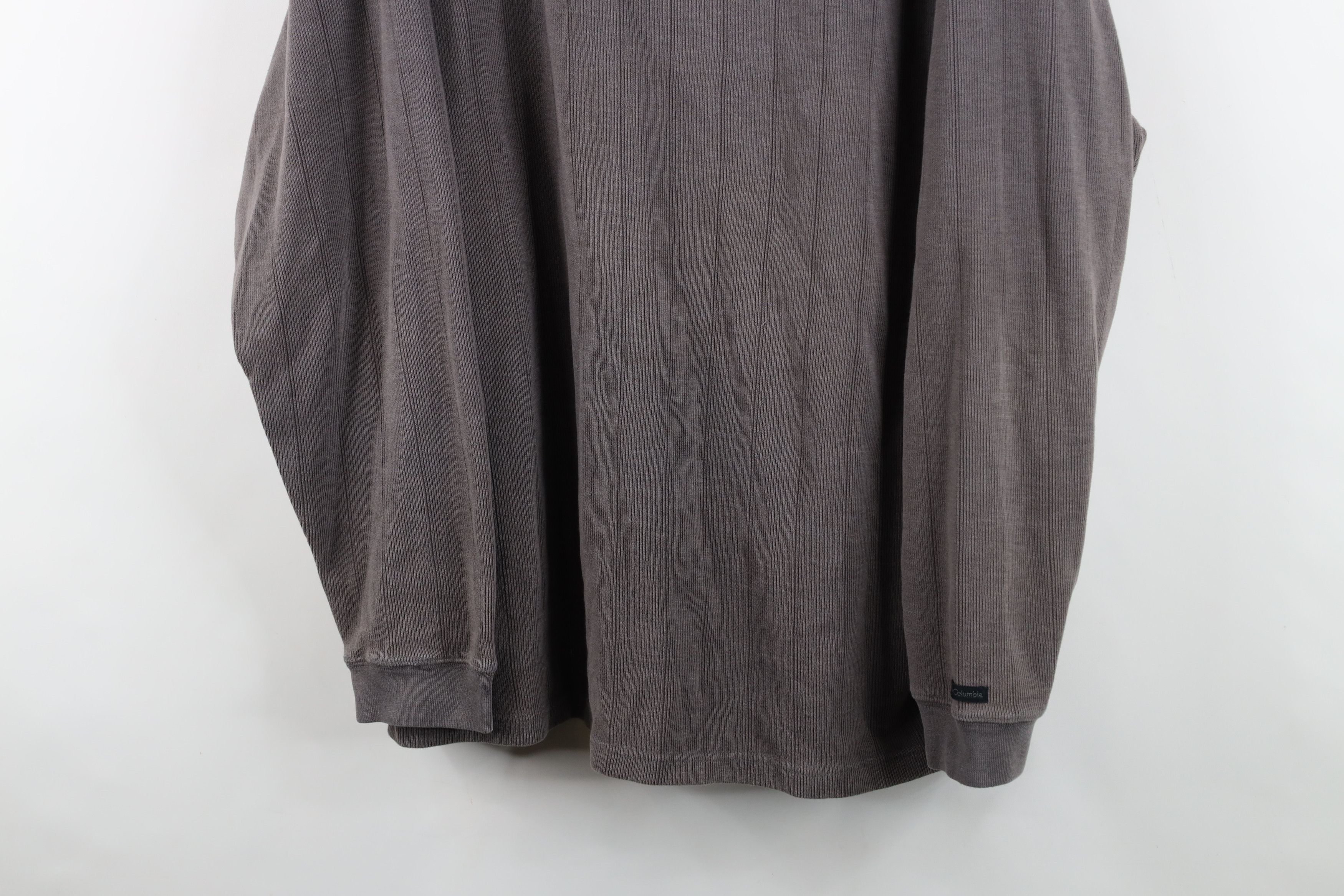 Columbia Vintage Columbia Spell Out Ribbed Knit V-Neck Sweater Gray Size US XXL / EU 58 / 5 - 3 Thumbnail