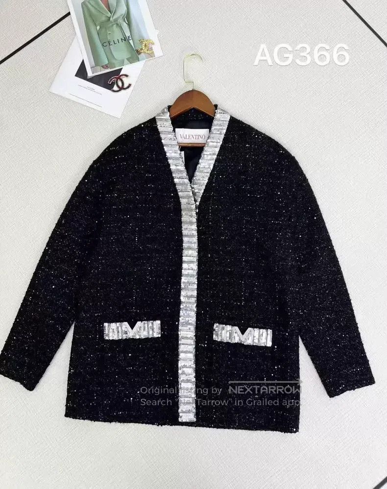 Valentino Valentino V-neck sequin cardigan jacket Size XS / US 0-2 / IT 36-38 - 1 Thumbnail