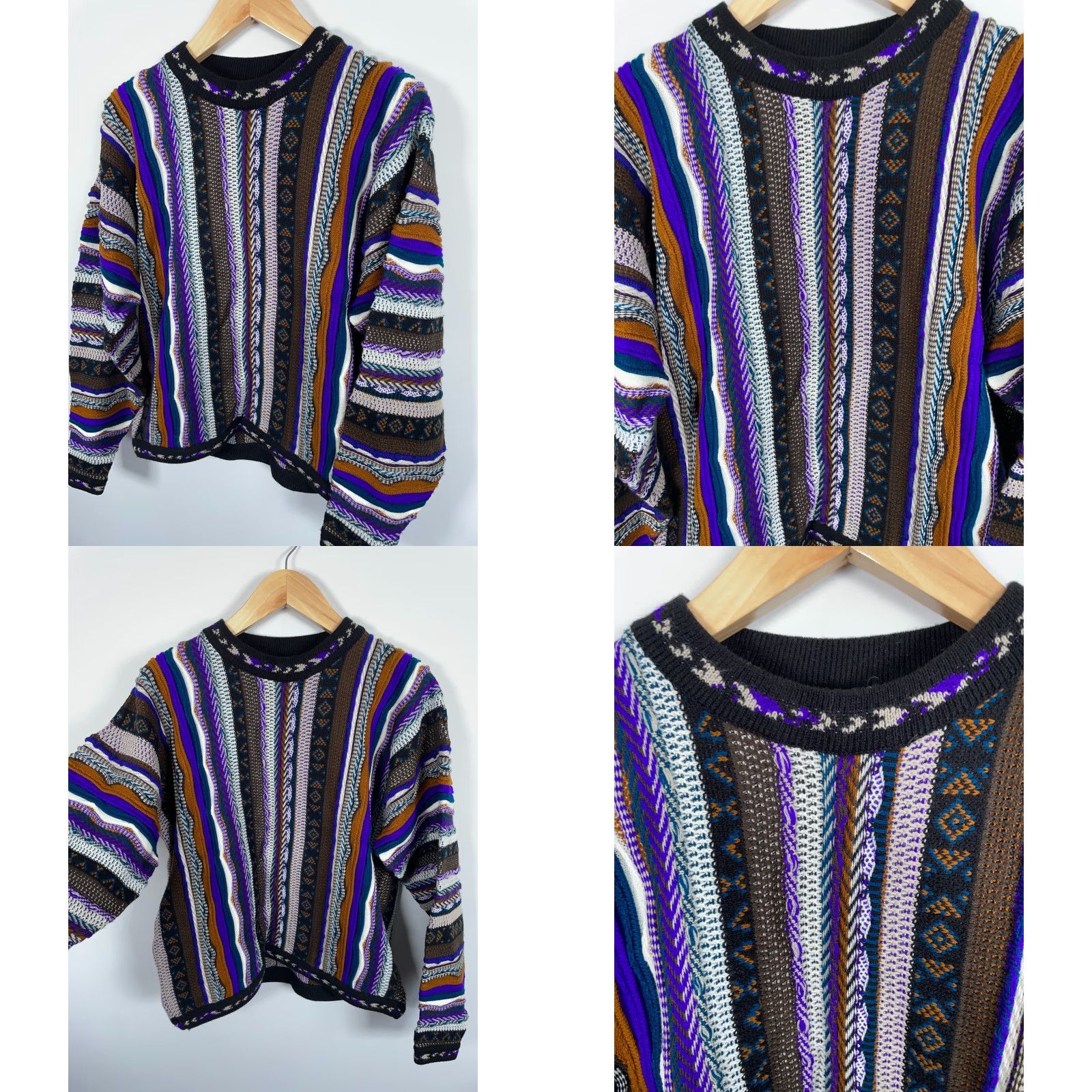 Coogi VINTAGE COOGI Sweater Men's XL Purple 3D Knit Cosby Biggie Rap 90s Streetwear Size US XL / EU 56 / 4 - 8 Thumbnail