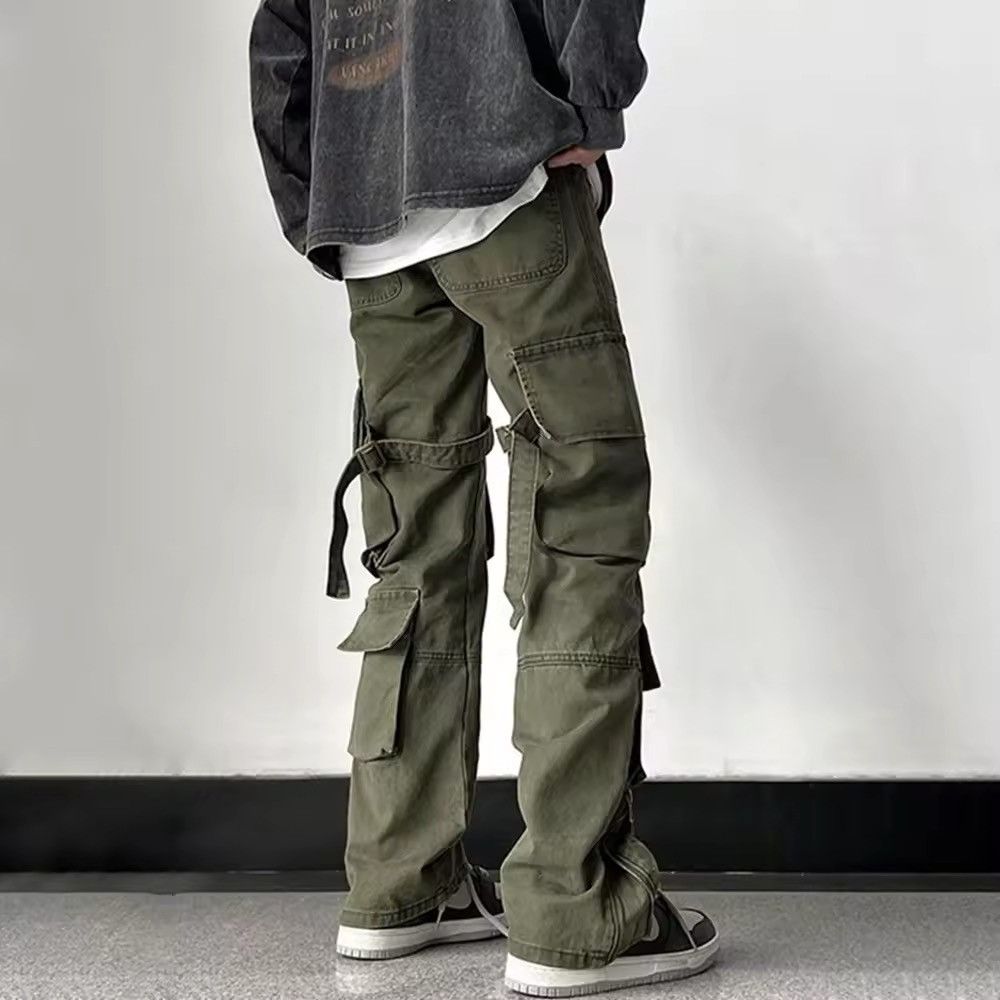 Japanese Brand Green Retro Japanese Style Multi-Pocket Casual Pants Size US 30 / EU 46 - 2 Thumbnail