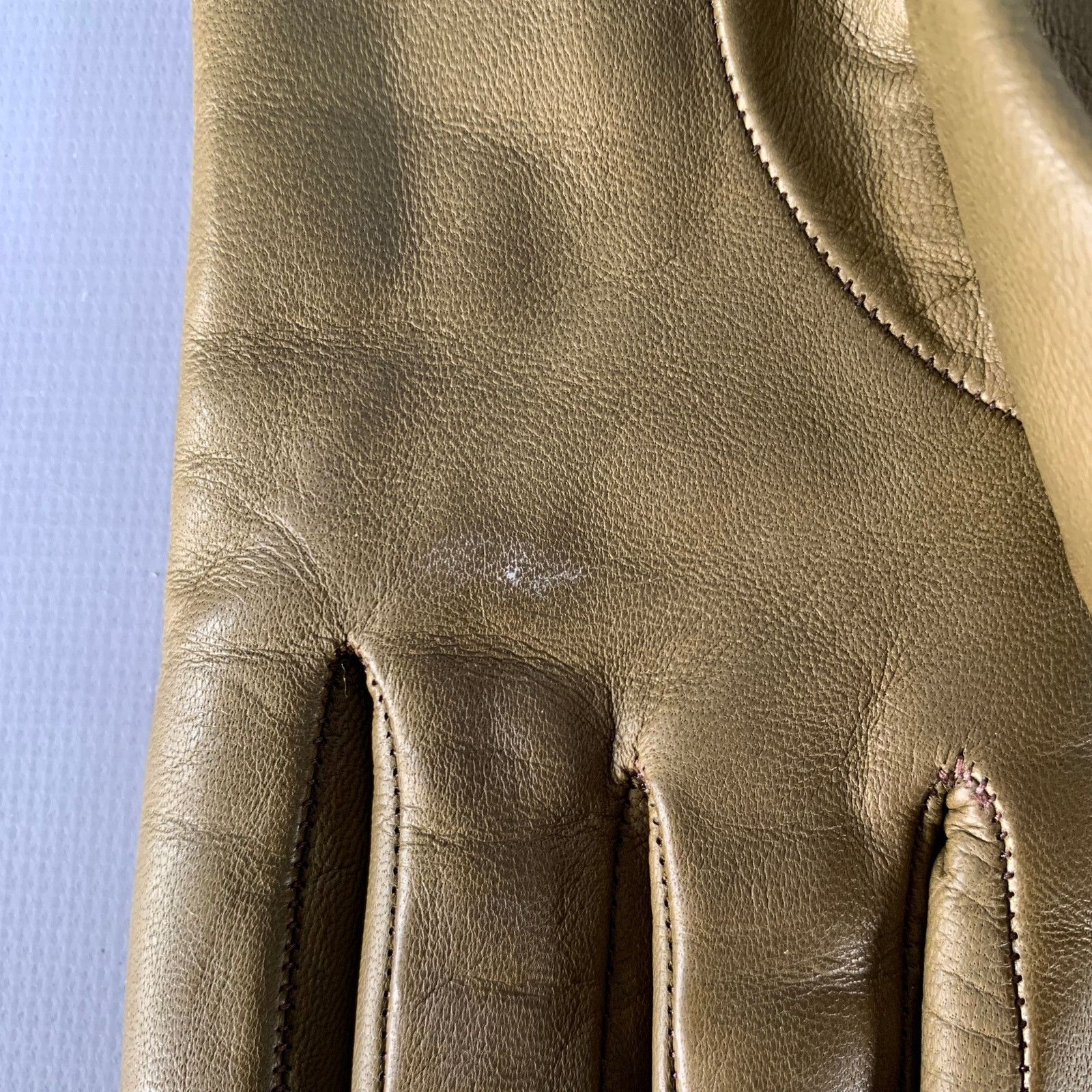 J.Crew J.CREW Size S Green Olive Leather Cashmere Lined Gloves Size ONE SIZE - 3 Thumbnail
