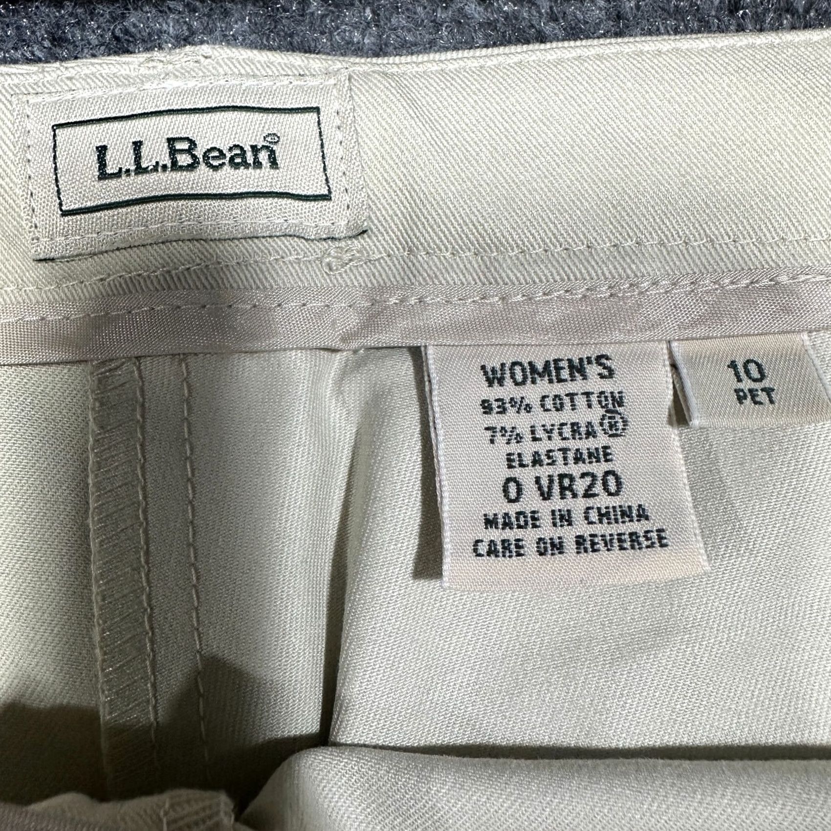 Vintage L.L. Bean Pants Womens 10 Petite Beige Cotton Stretch Chino Straight Pockets NEW Size 30" / US 8 / IT 44 - 4 Thumbnail