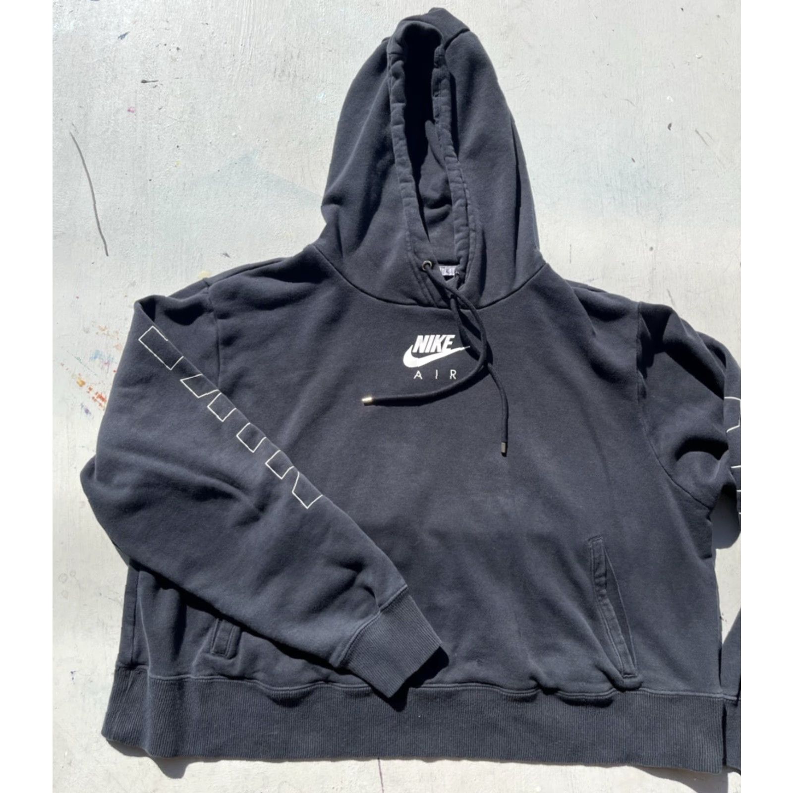 Nike Nike Hoodie Women's 1X Black Crest Logo Street Activewear DISTRESSED Mid Riff Size XL / US 12-14 / IT 48-50 - 2 Thumbnail