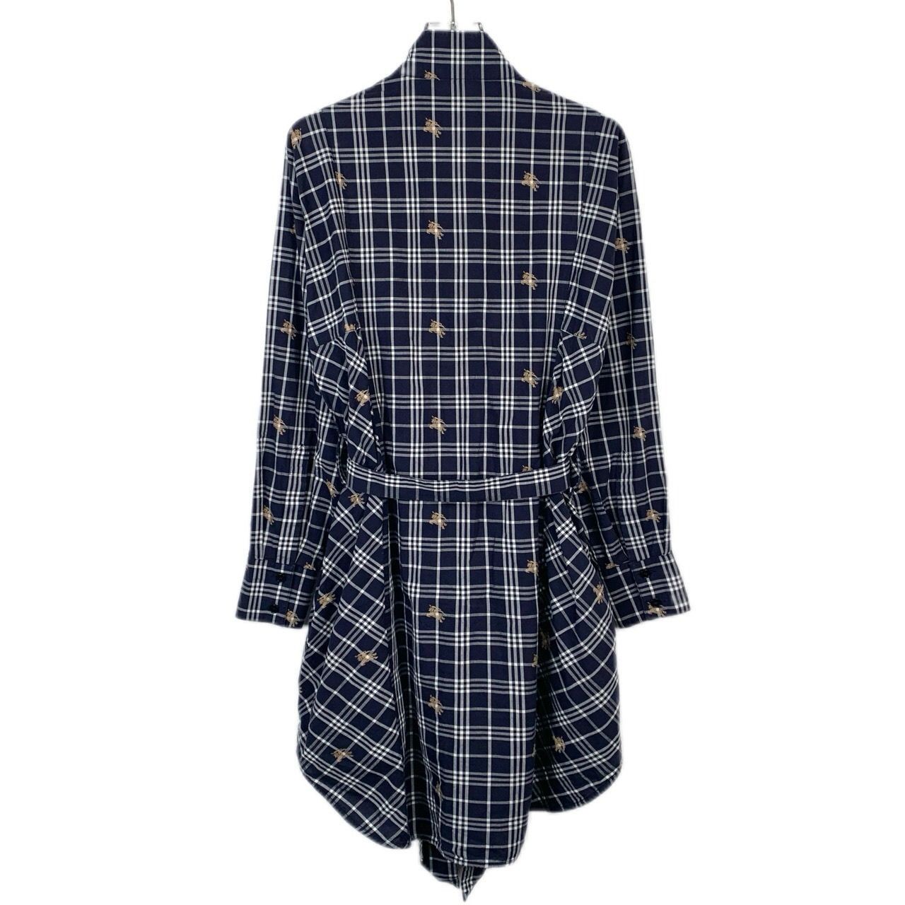Burberry [Burberry] Equestrian Knight Check Navy Blue Long-Sleeve Shi Size XS / US 0-2 / IT 36-38 - 6 Thumbnail