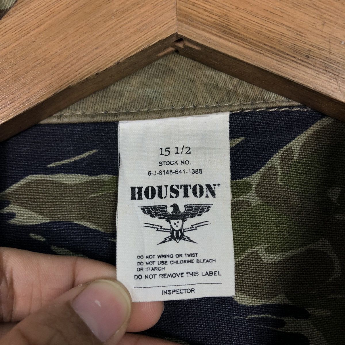 Vintage 📌Vintage Tiger Striped Camouflage Shirt Houstan Usa Size US M / EU 48-50 / 2 - 17 Thumbnail