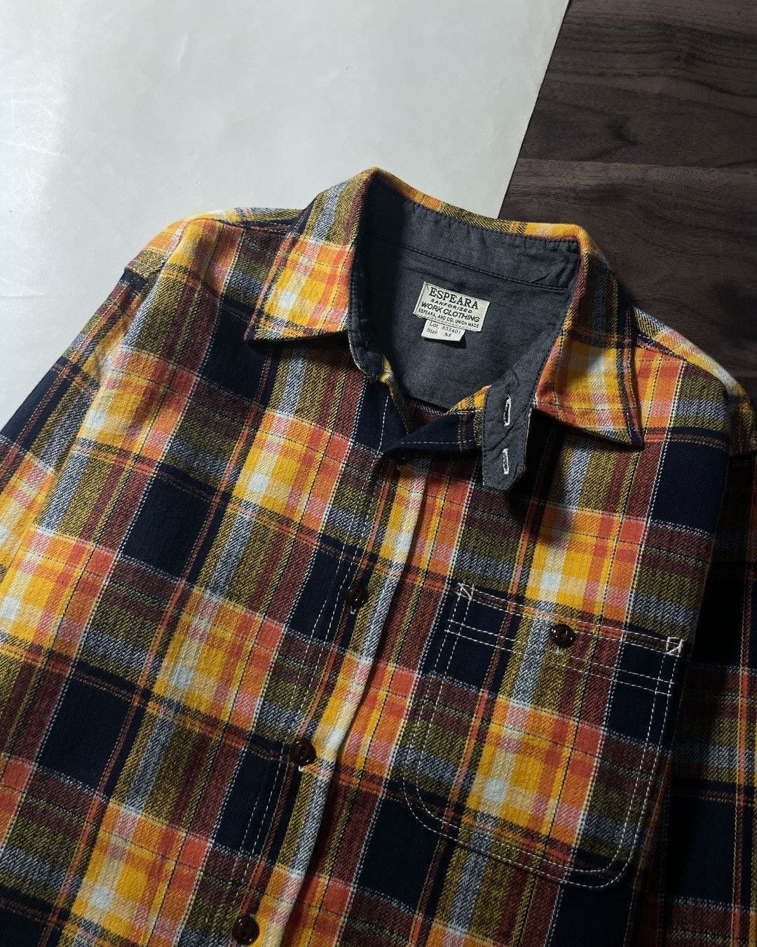 Japanese Brand Work Flannel Shirt Double Pocket ESPEARA JAPAN Size M Size US M / EU 48-50 / 2 - 4 Thumbnail