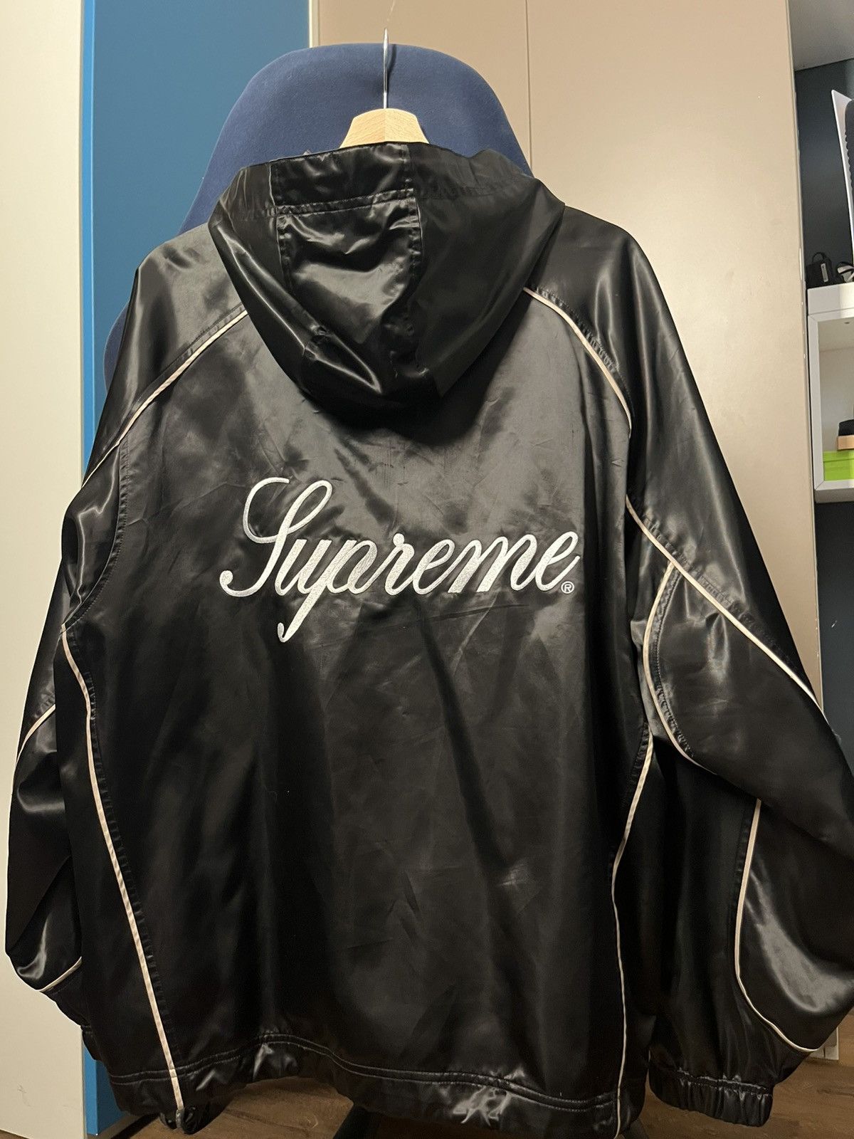 Supreme Supreme SATIN HOODED TRACK JACKET | Grailed
