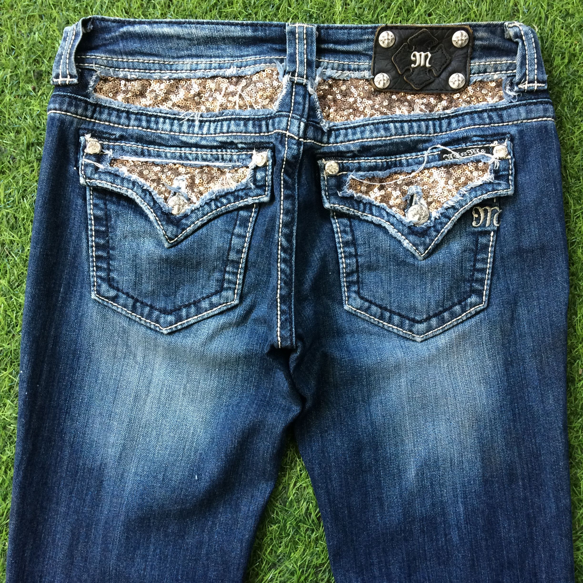 Designer × Jean × Miss Me Y2K Bootcut Denim Jeans D-646 Size 29" - 4 Thumbnail
