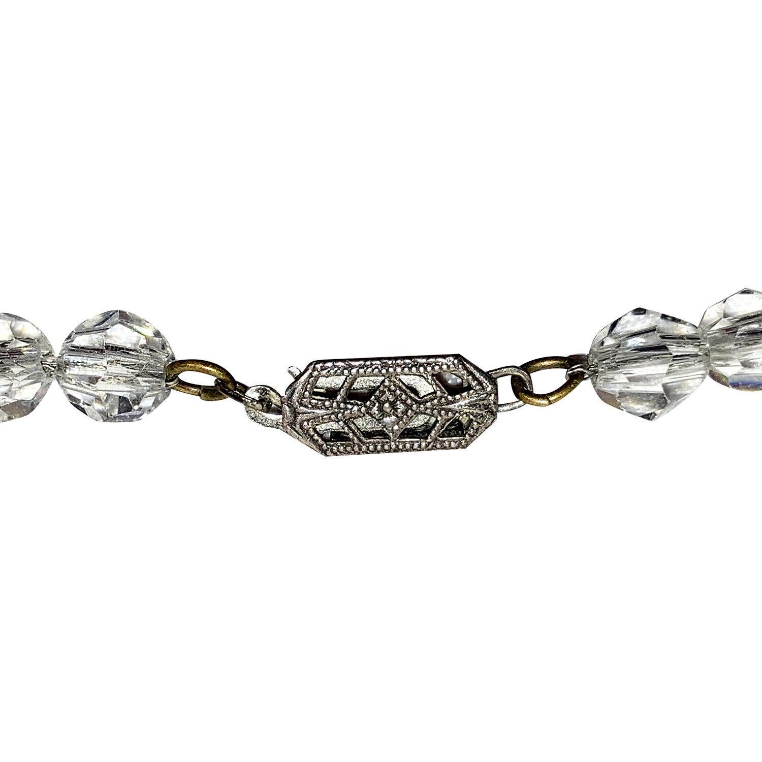 Designer Sterling Graduated Faceted Rock Crystal Quartz Bead Necklace Size ONE SIZE - 4 Thumbnail