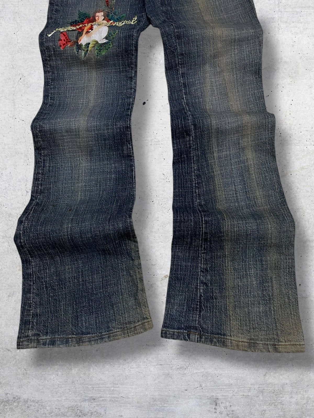 Japanese Brand VINTAGE PARASUCCO ANGEL 1990S ART WOMAN FLARED CUT DENIM Size US 28 / EU 44 - 3 Thumbnail
