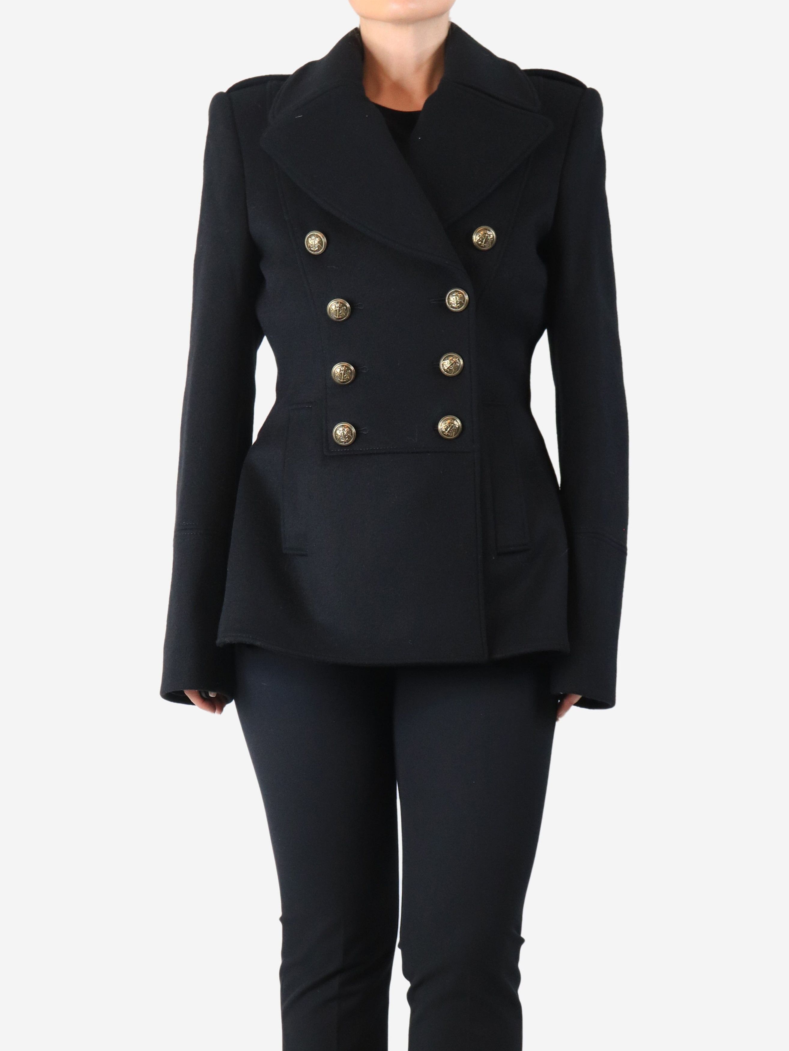 Other Black double-breasted wool coat - UK 14 Size L / US 10 / IT 46 - 1 Thumbnail