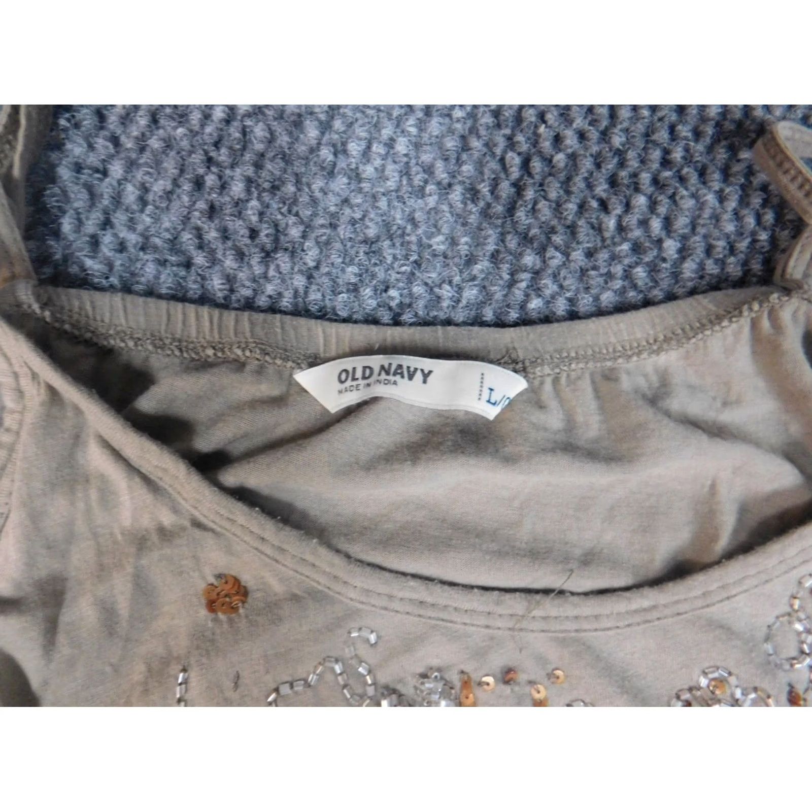 Old Navy Old Navy tank Blouse Womens Large Gray pullover embellishments Size L / US 10 / IT 46 - 5 Thumbnail
