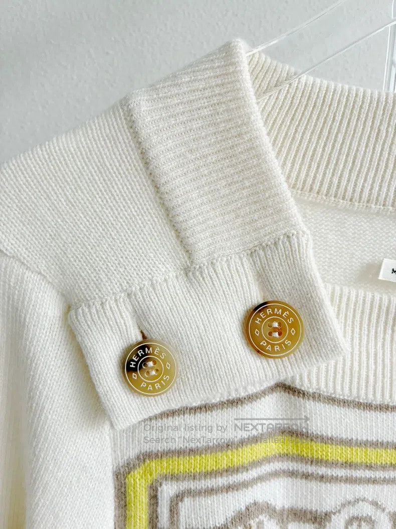 Hermes Hermes Off-white Cashmere Knit Sweater Size XS / US 0-2 / IT 36-38 - 4 Thumbnail