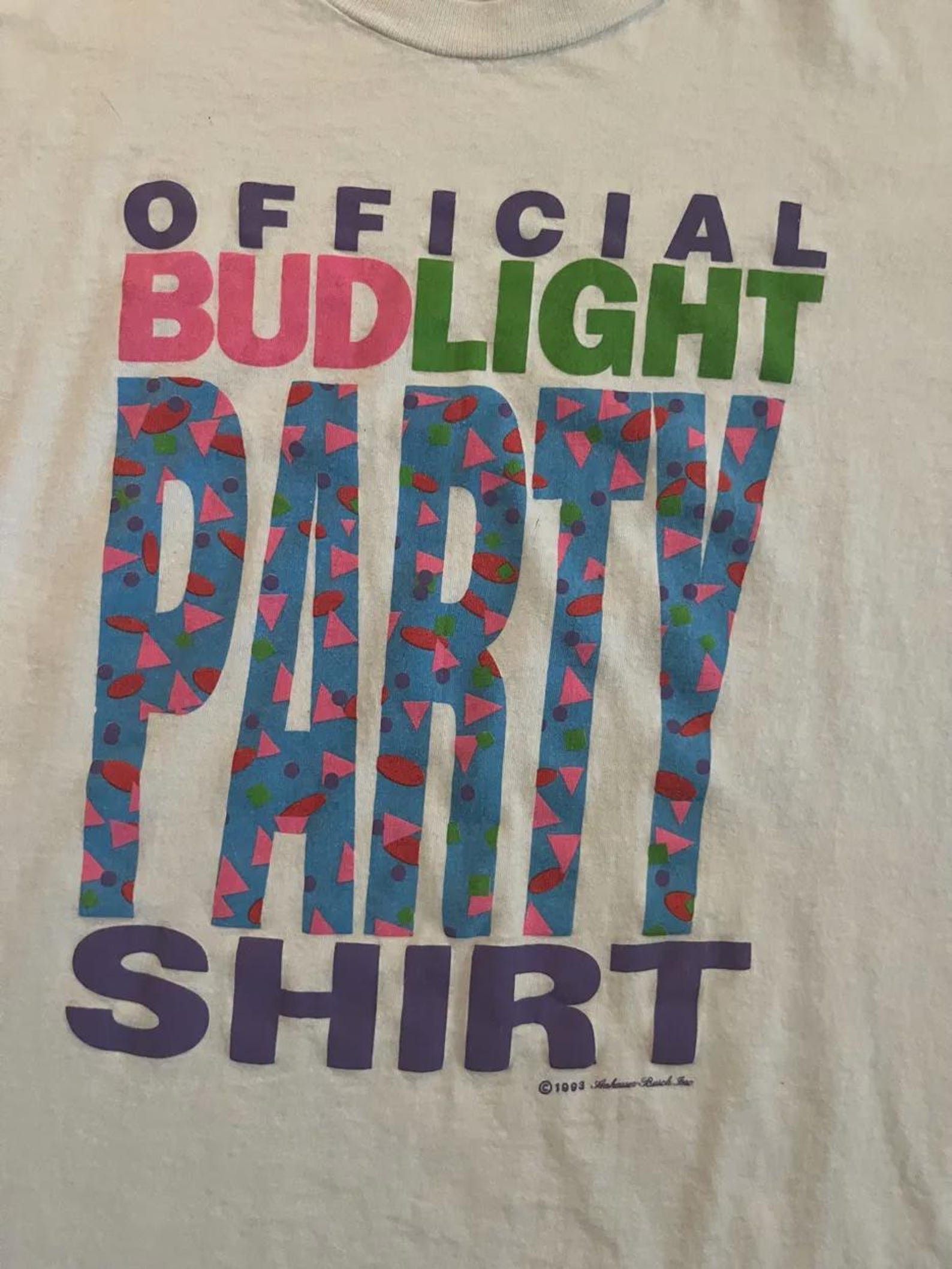 Budweiser Vintage 1993 Official Bud Light Party Shirt Beer Memorabilia Size US XL / EU 56 / 4 - 3 Thumbnail