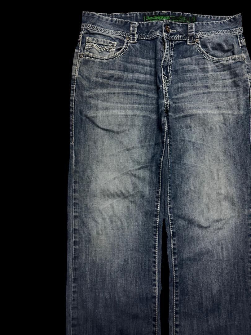 Japanese Brand Vintage Rock&Roll Cowboy Denim Mudwash Regular Straight Leg Size US 33 - 4 Thumbnail