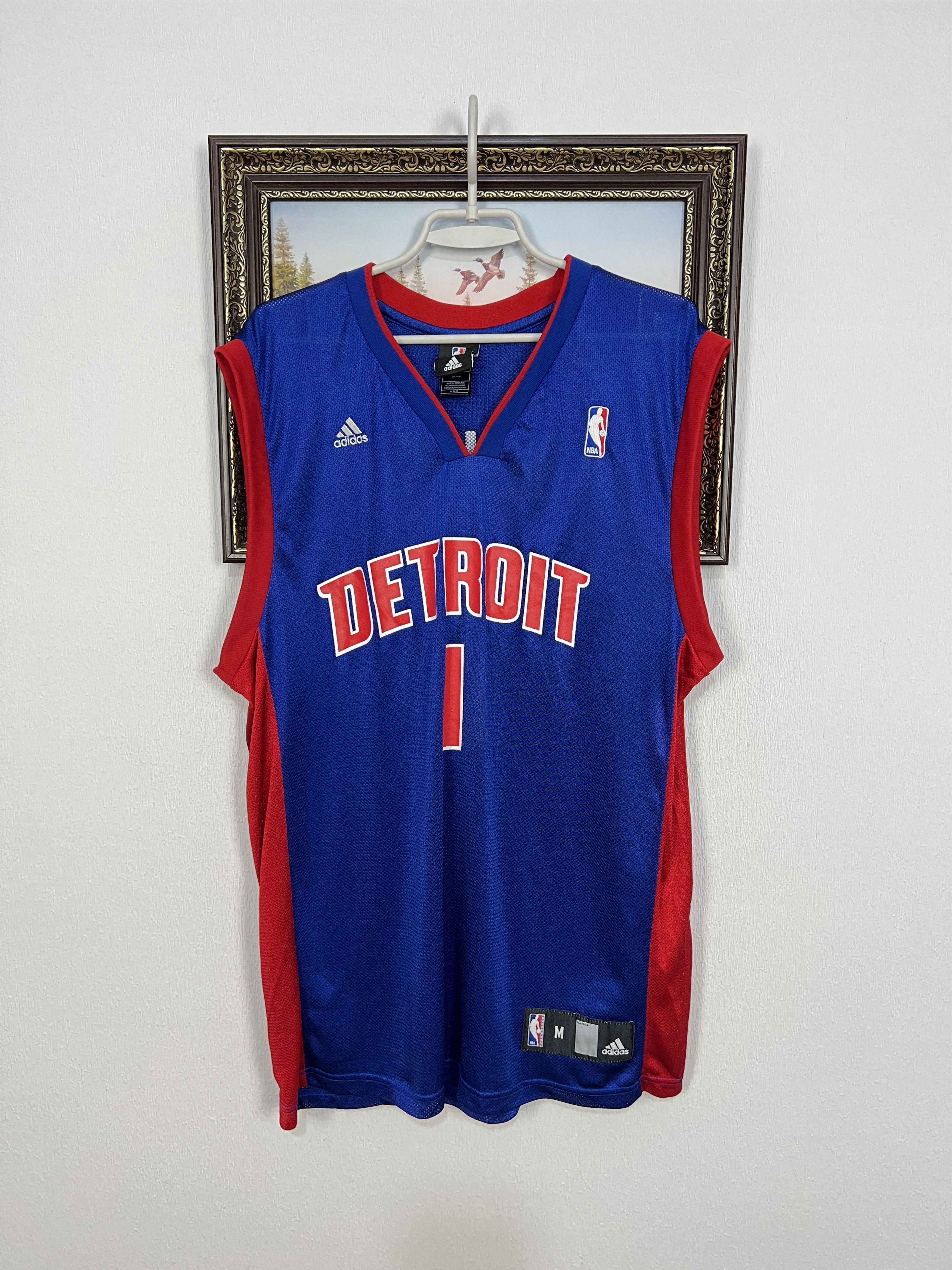 Adidas Vintage Adidas Detroit Pistons #1 Billups NBA Blue Jersey Size US M / EU 48-50 / 2 - 1 Thumbnail