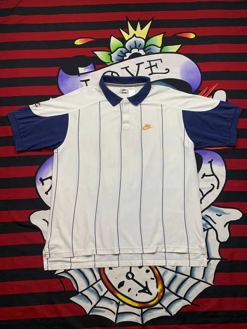 Nike Vintage Nike Supreme 90s Court Polo shirt L Courier Agassi Size US XL / EU 56 / 4 - 1 Thumbnail