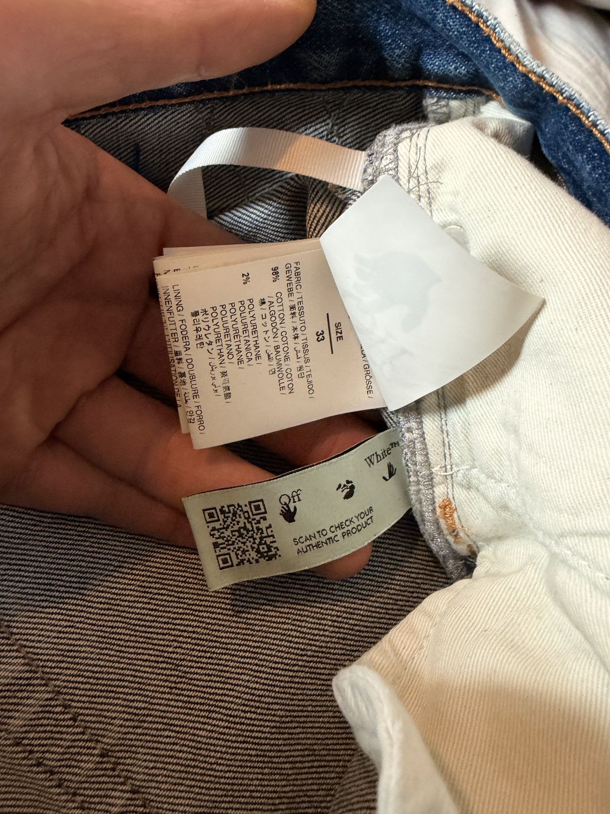Off-White Off-White Blue Bandana Denim Jeans Size US 33 - 11 Thumbnail