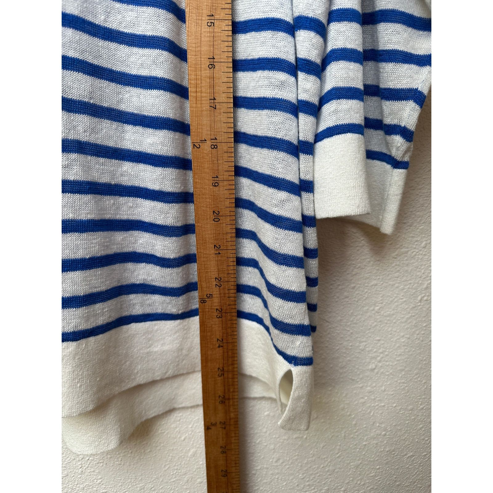 Other Poetry Ivory Blue Stripe Collared V-Neck Boxy Sweater US 12 Size XL / US 12-14 / IT 48-50 - 11 Thumbnail